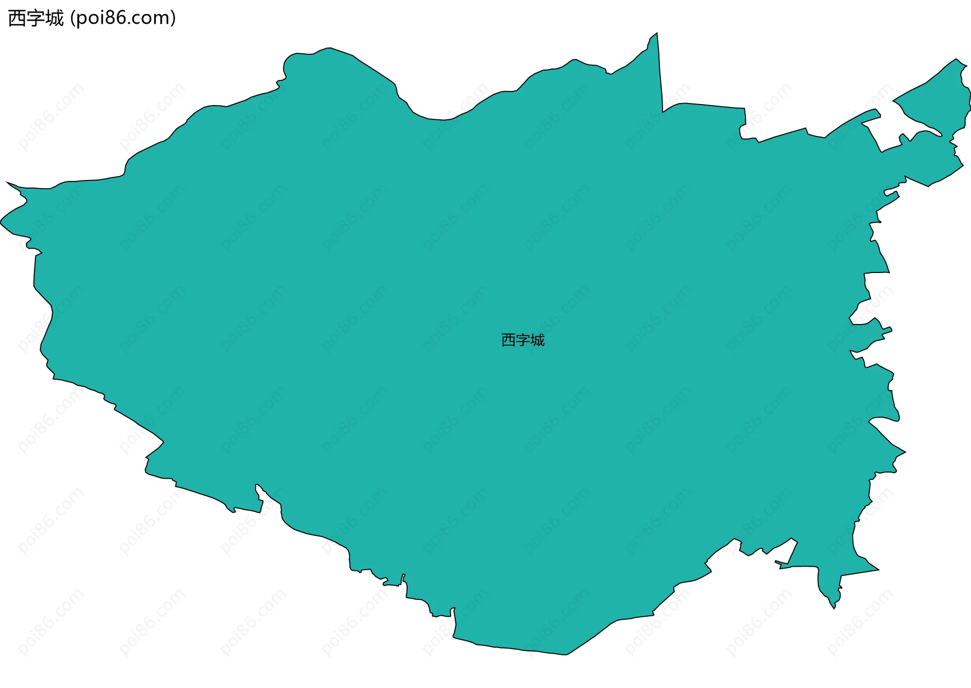 西字城边界地图