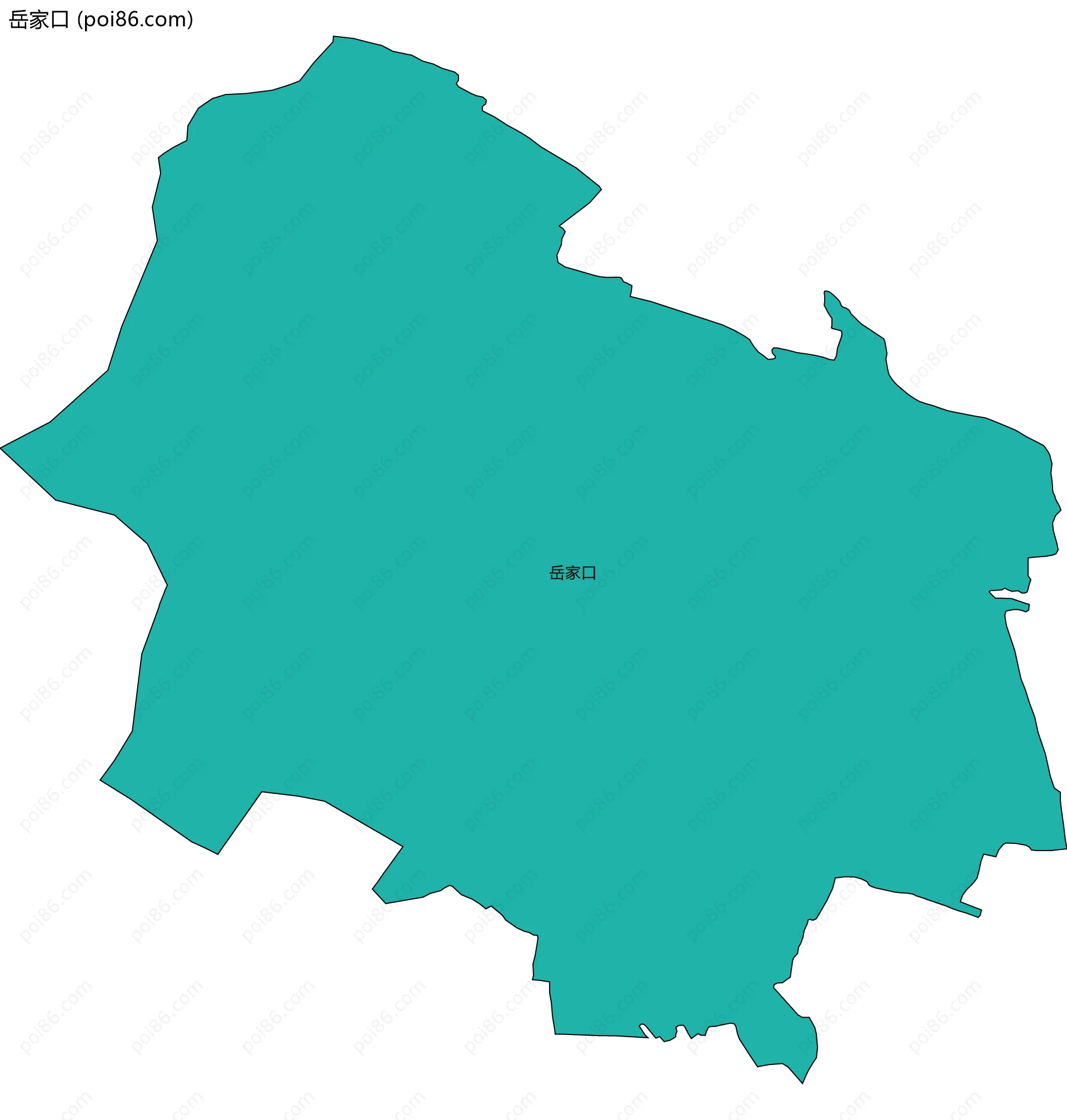岳家口边界地图