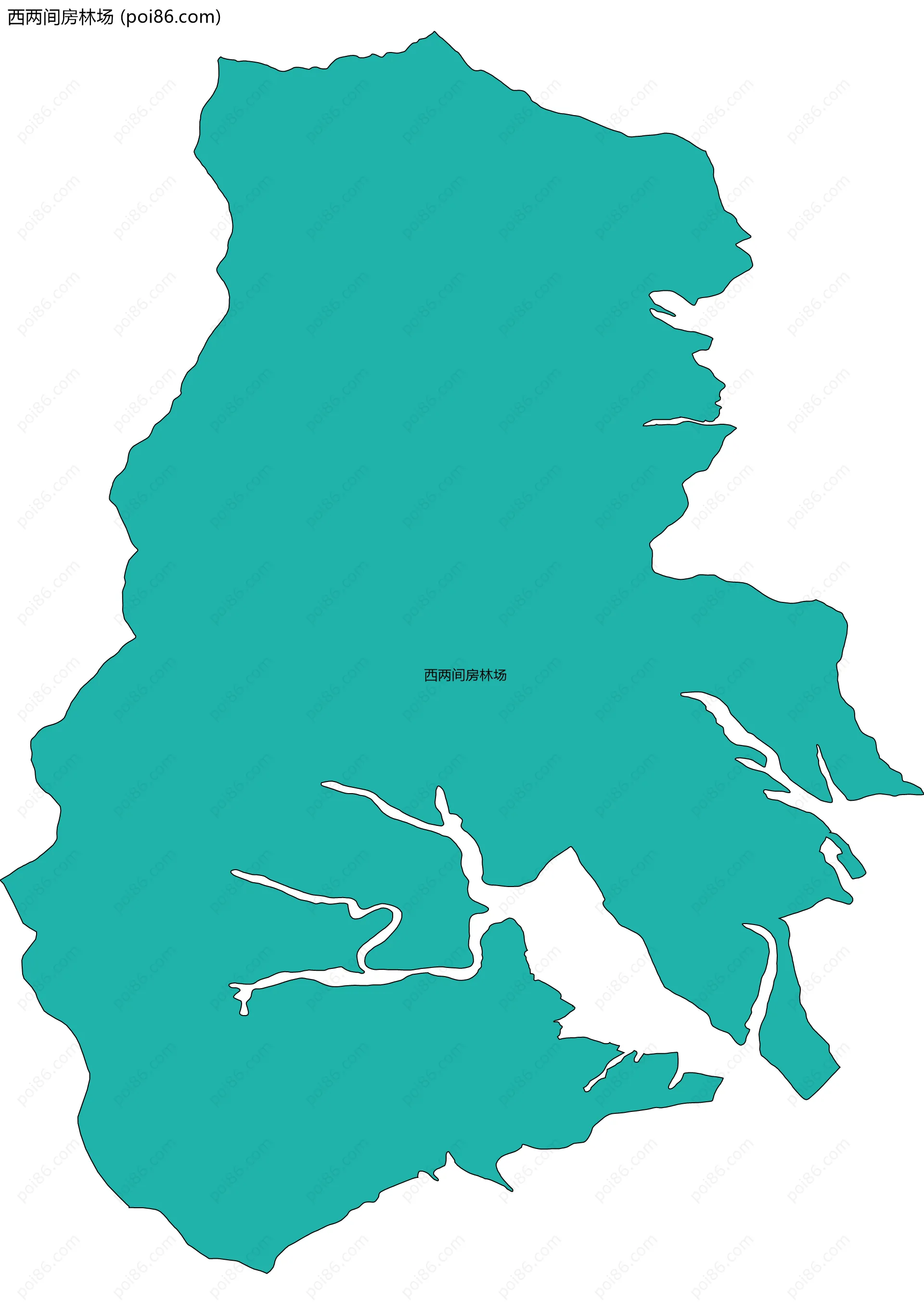 西两间房林场边界地图