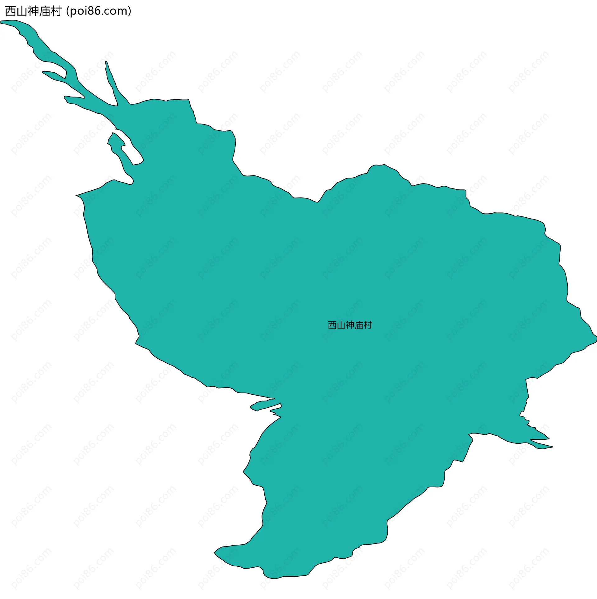 西山神庙村边界地图