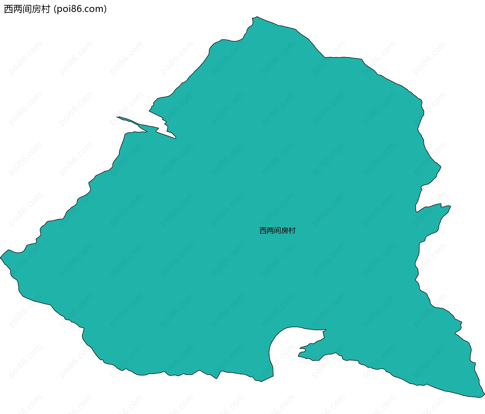 西两间房村边界地图