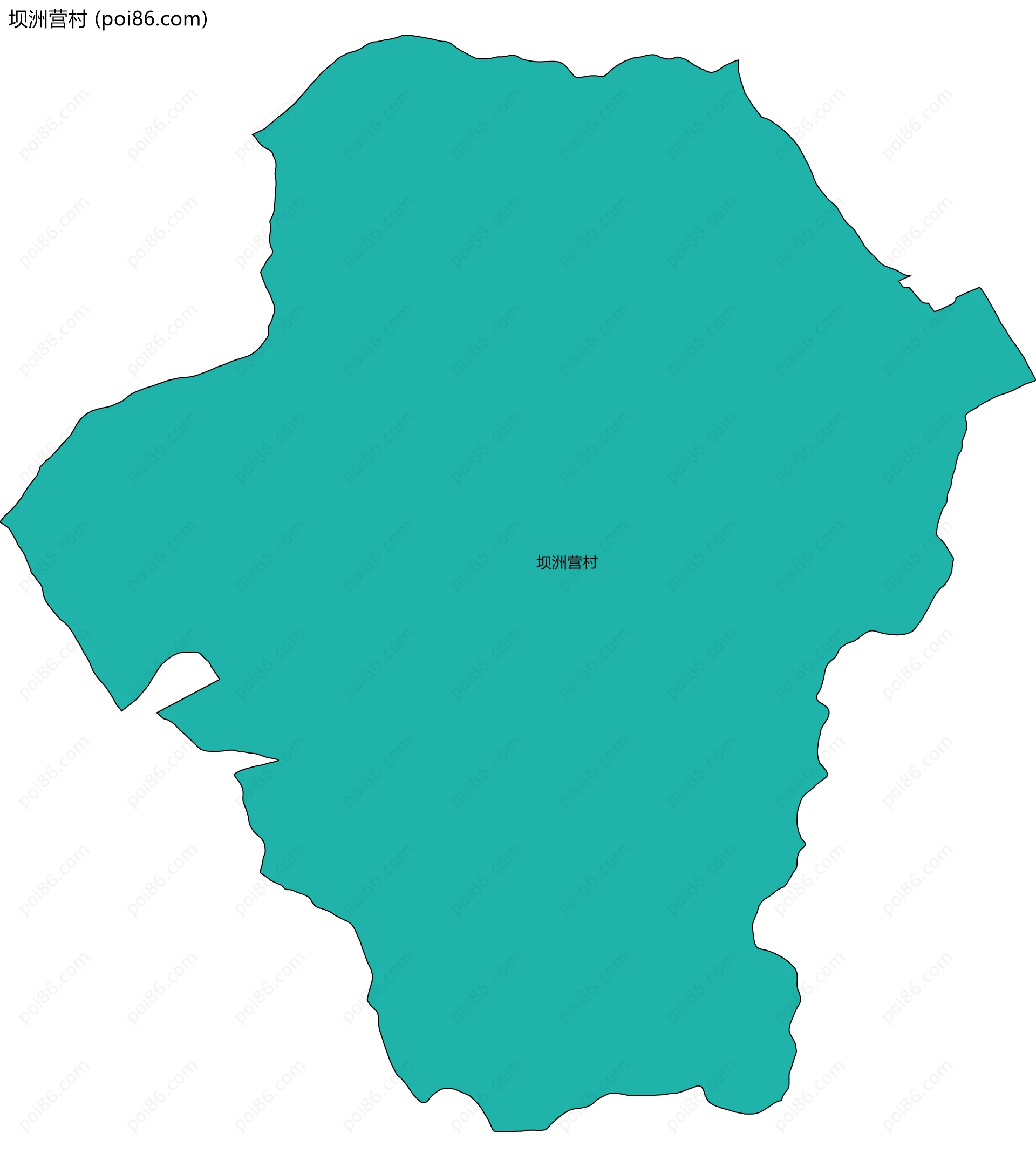 坝洲营村边界地图