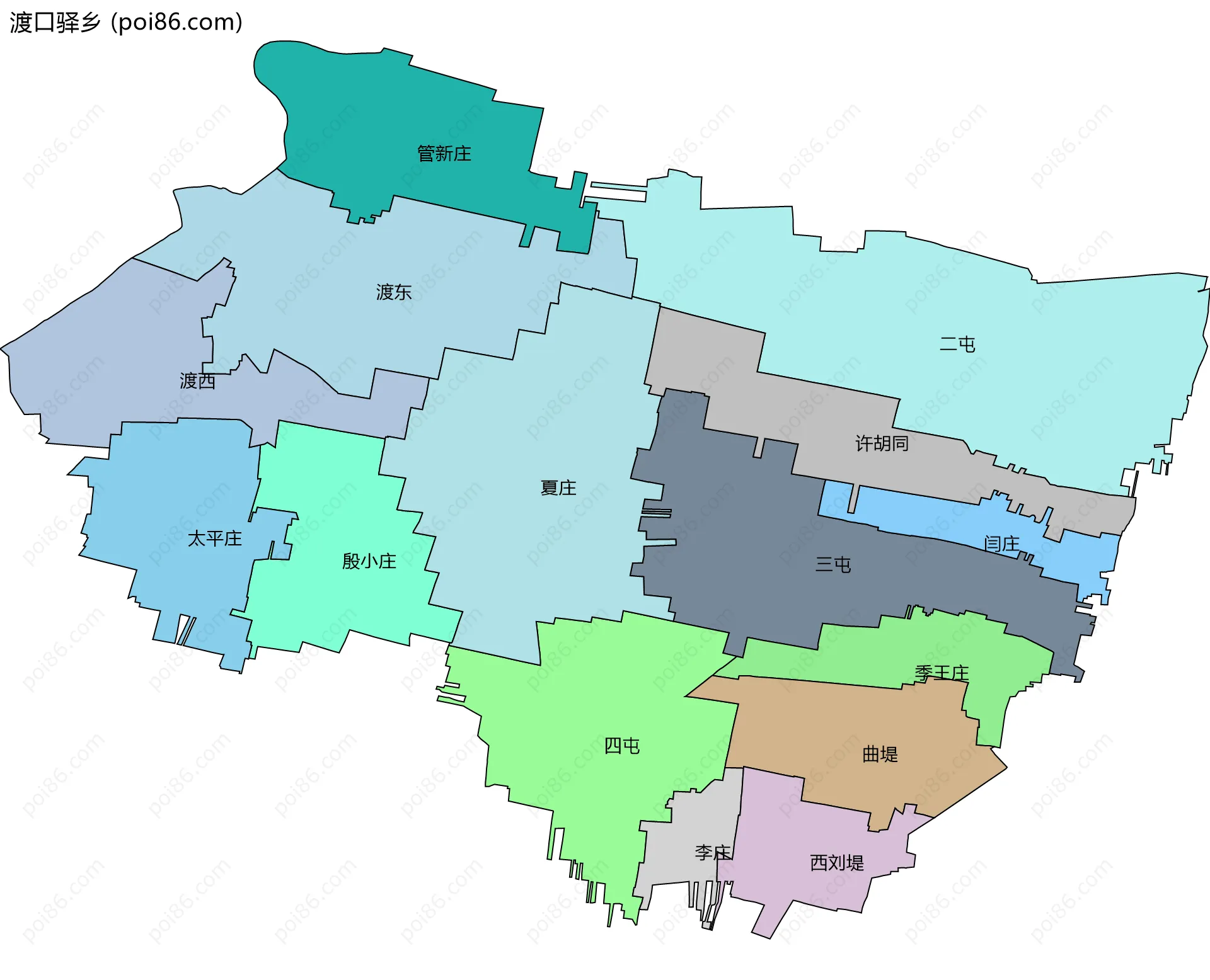 渡口驿乡边界地图(五级行政区划)
