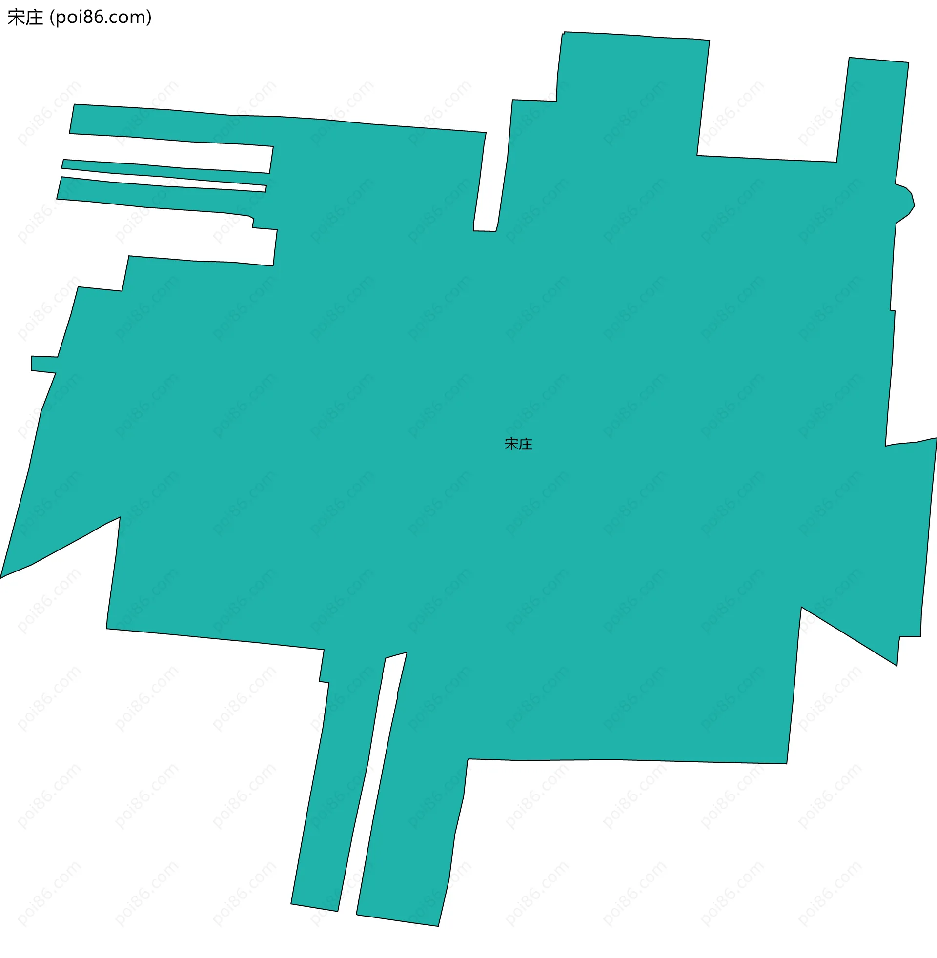 宋庄边界地图