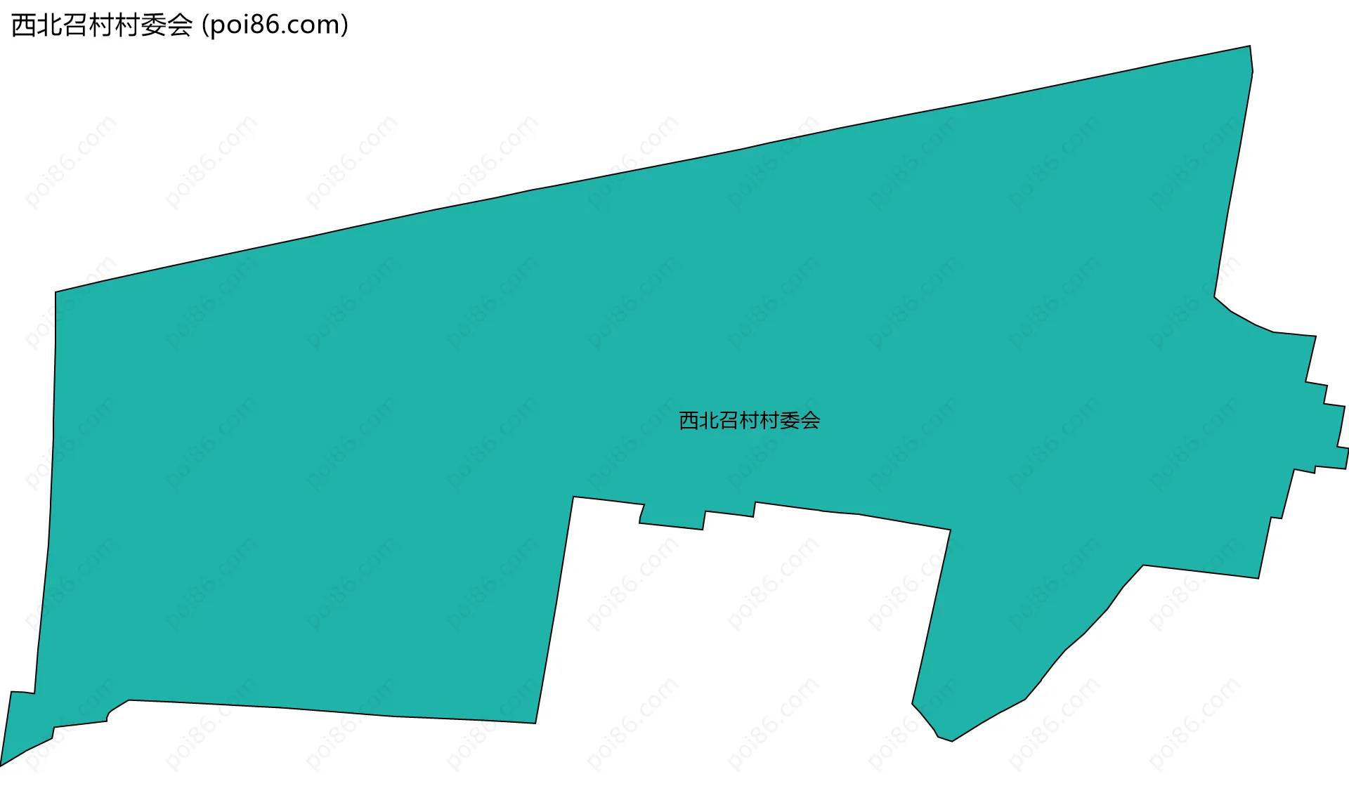 西北召村村委会边界地图