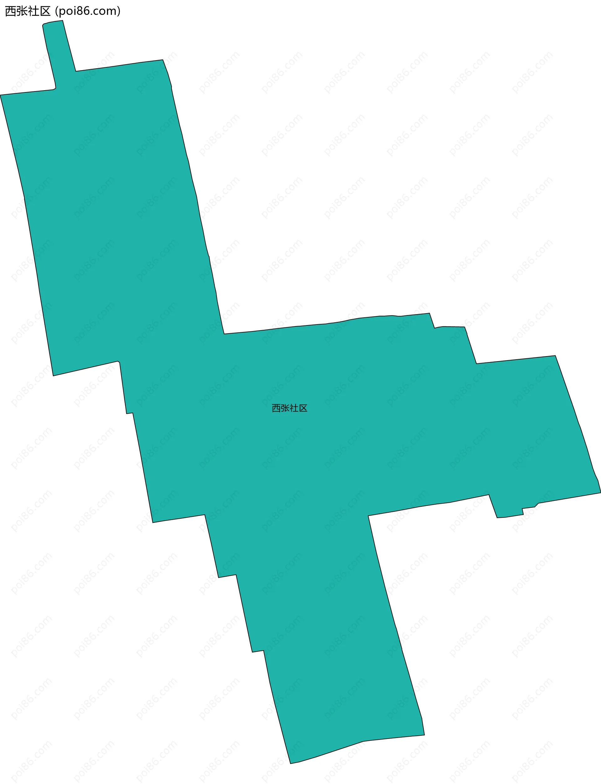 西张社区边界地图