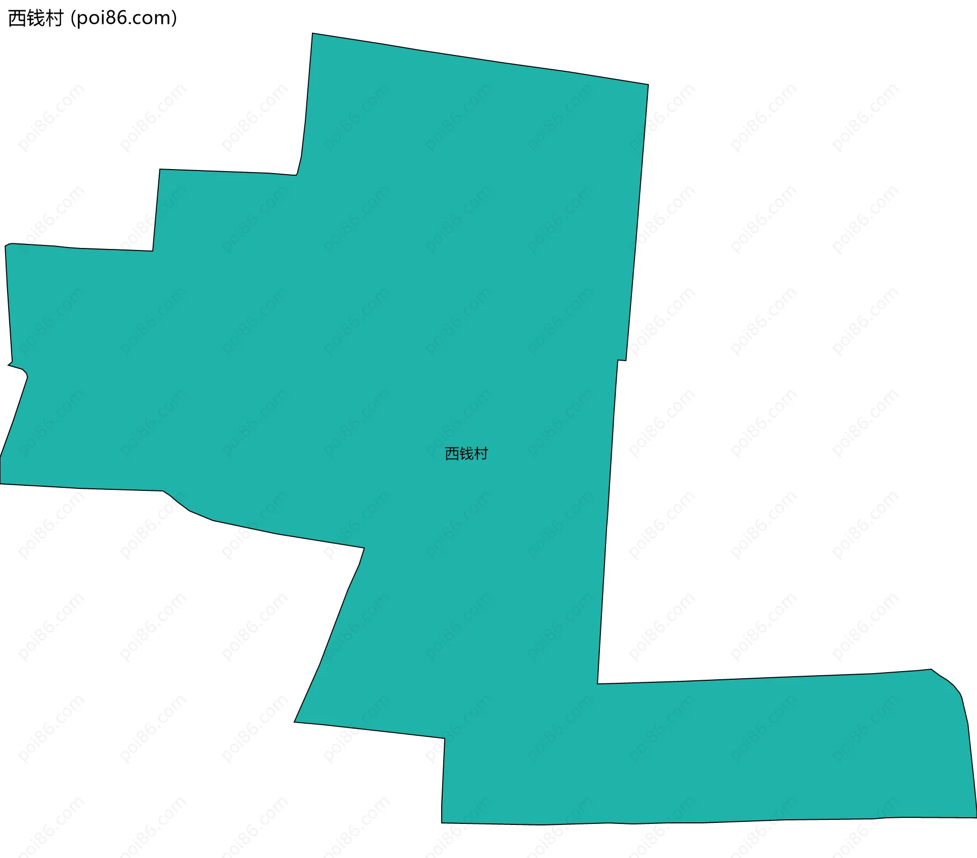 西钱村边界地图