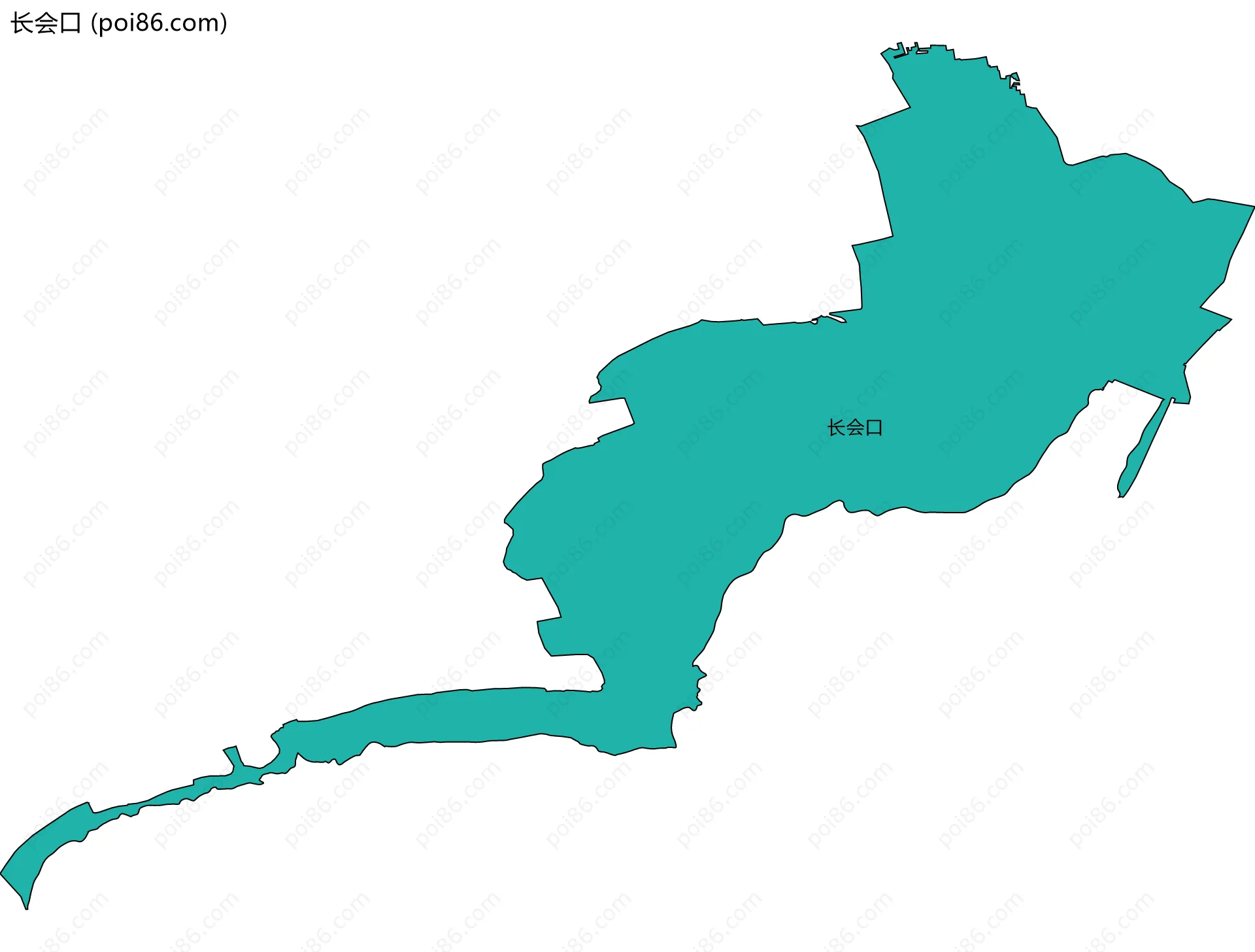 长会口边界地图