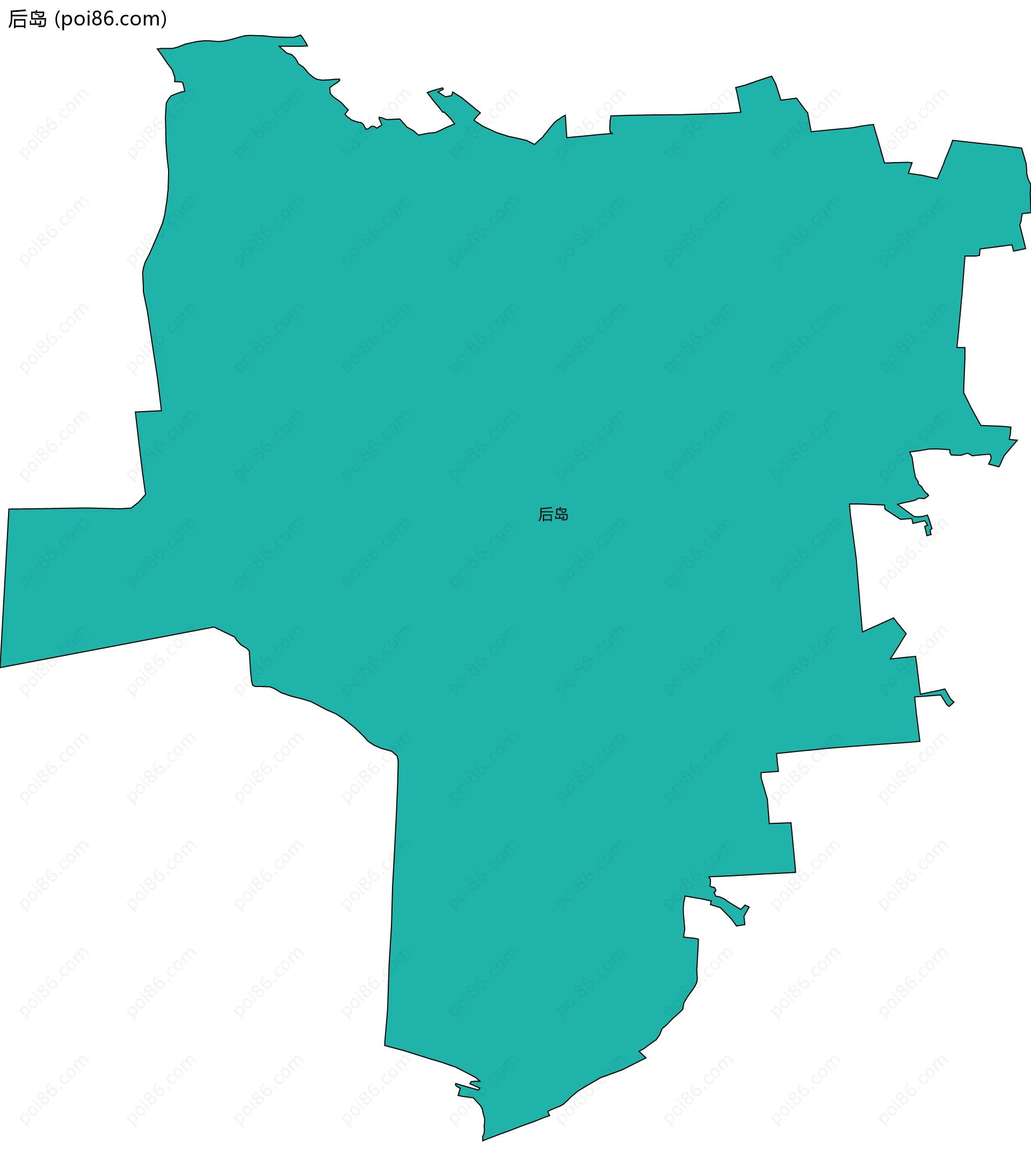 后岛边界地图