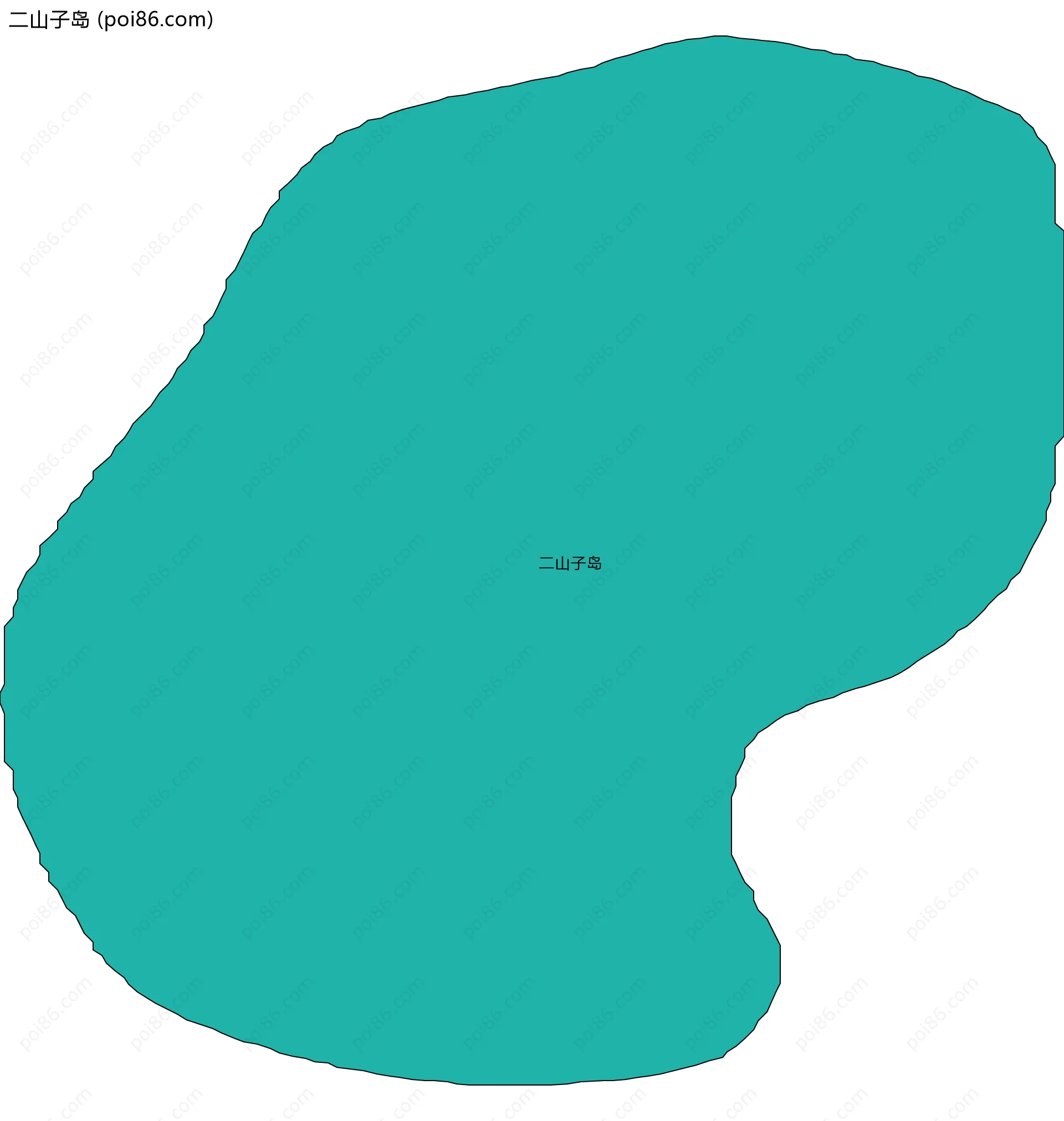 二山子岛边界地图