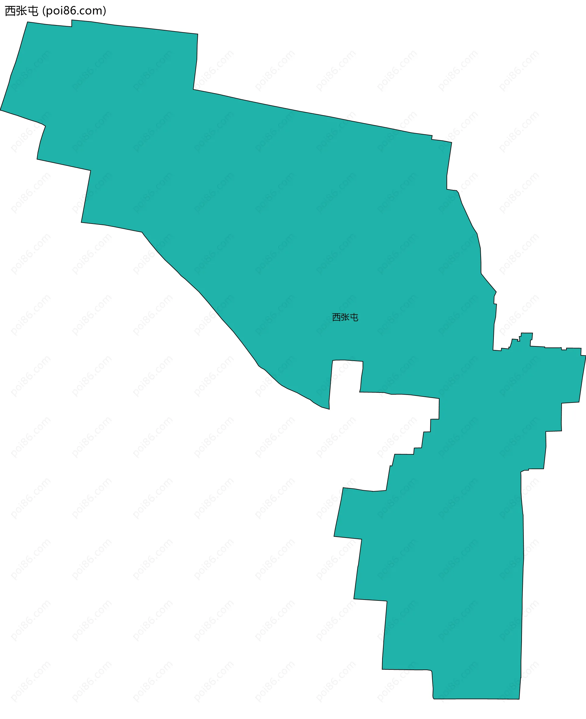 西张屯边界地图