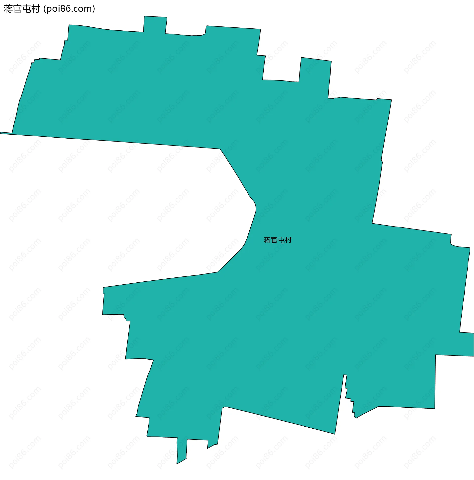 蒋官屯村边界地图