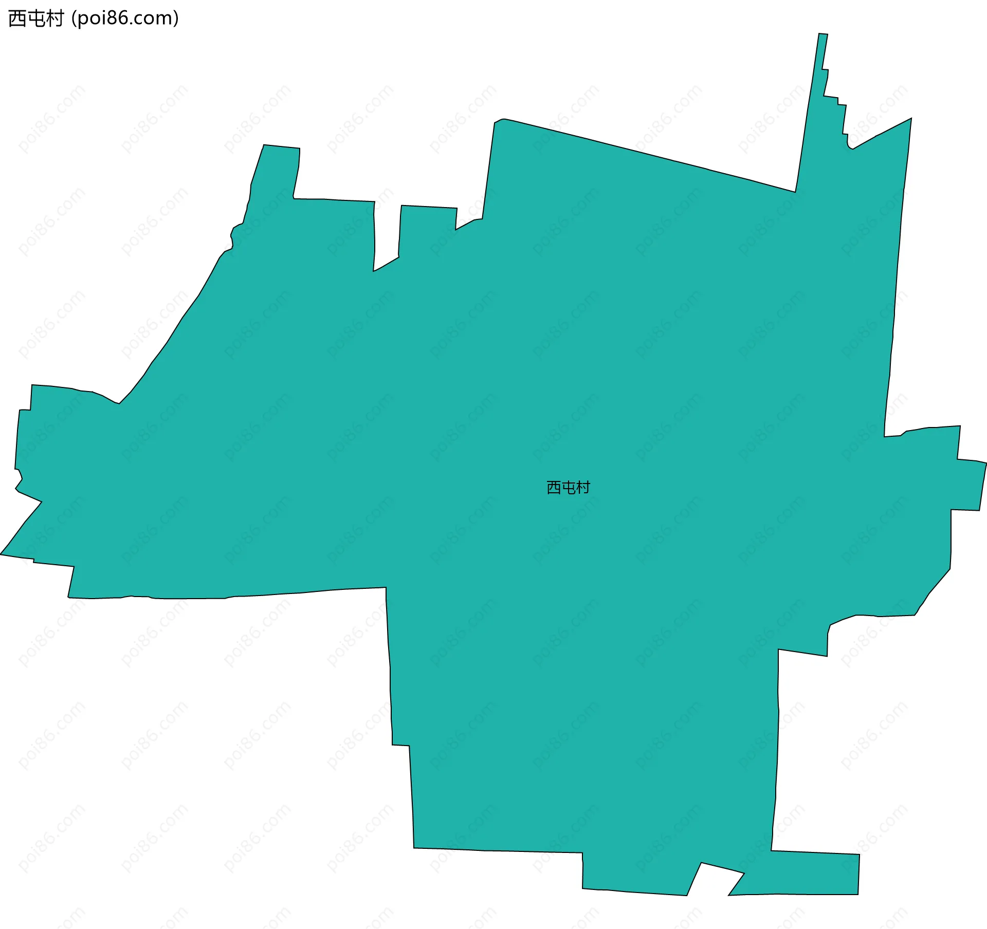 西屯村边界地图