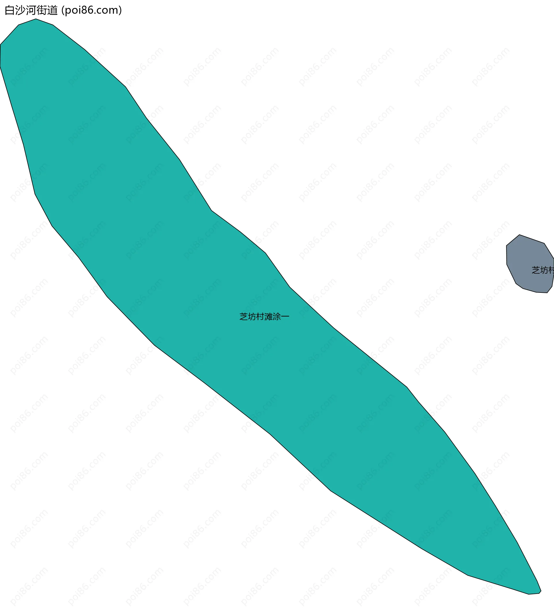 白沙河街道边界地图(五级行政区划)