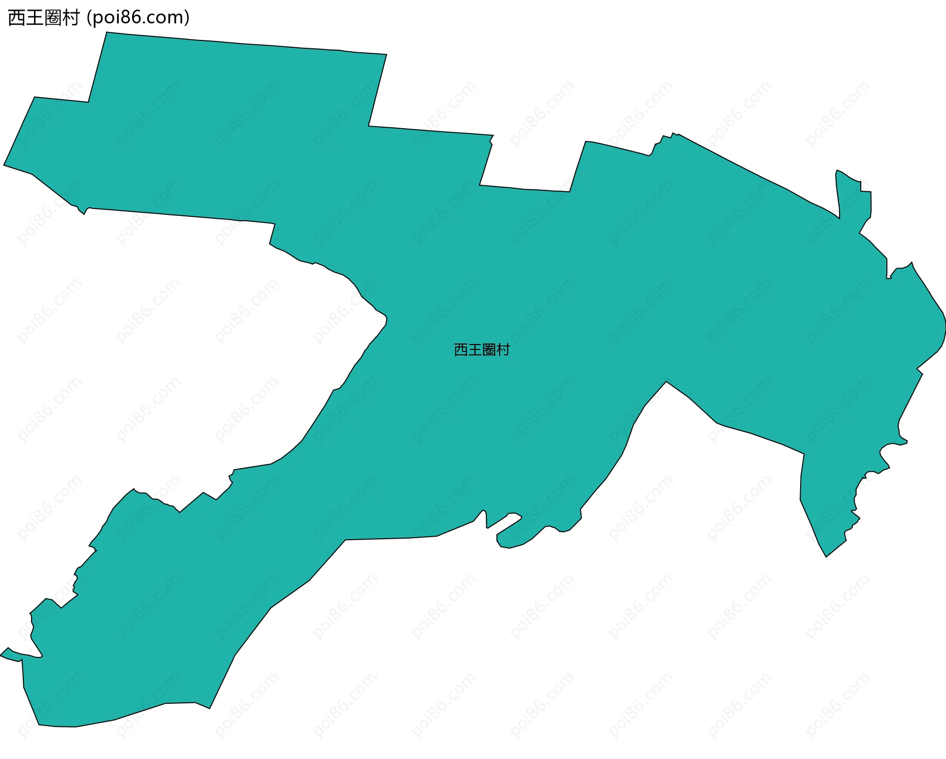 西王圈村边界地图