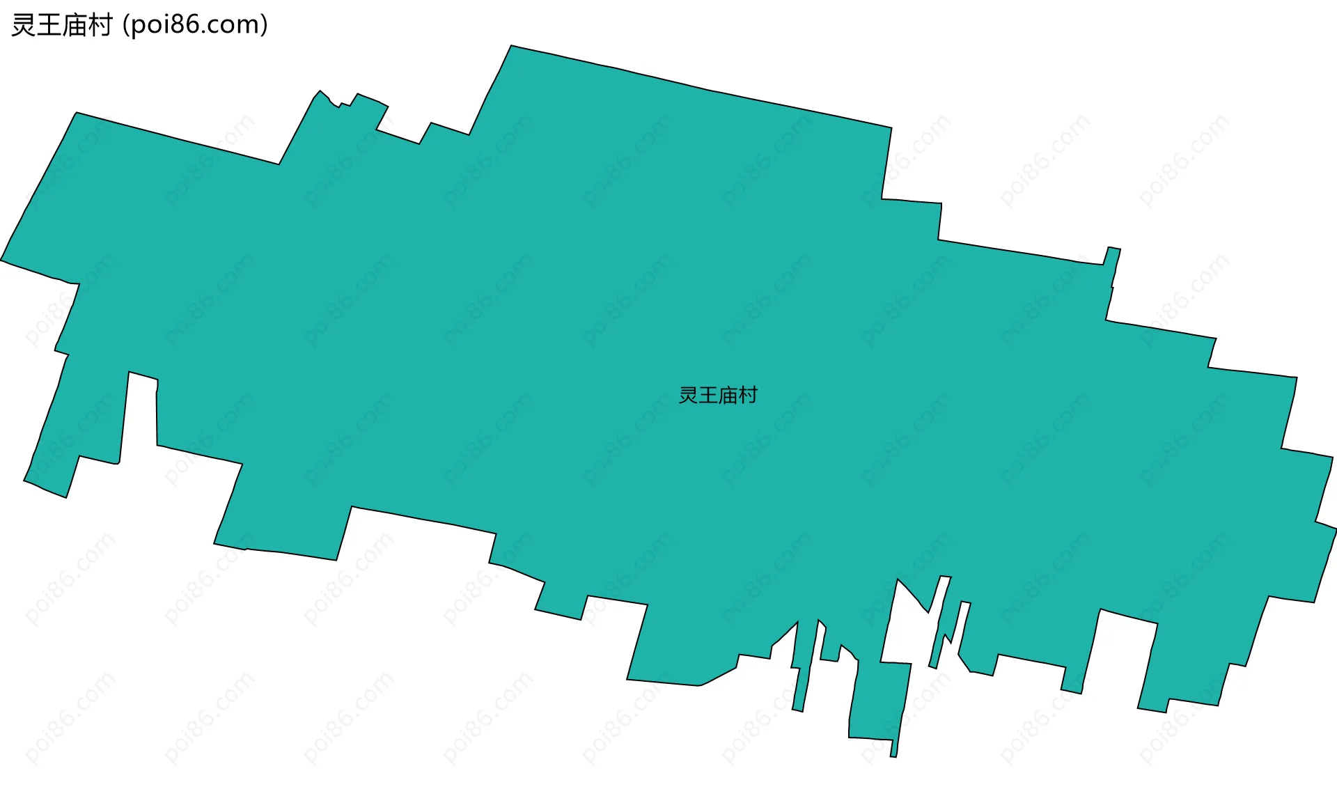 灵王庙村边界地图