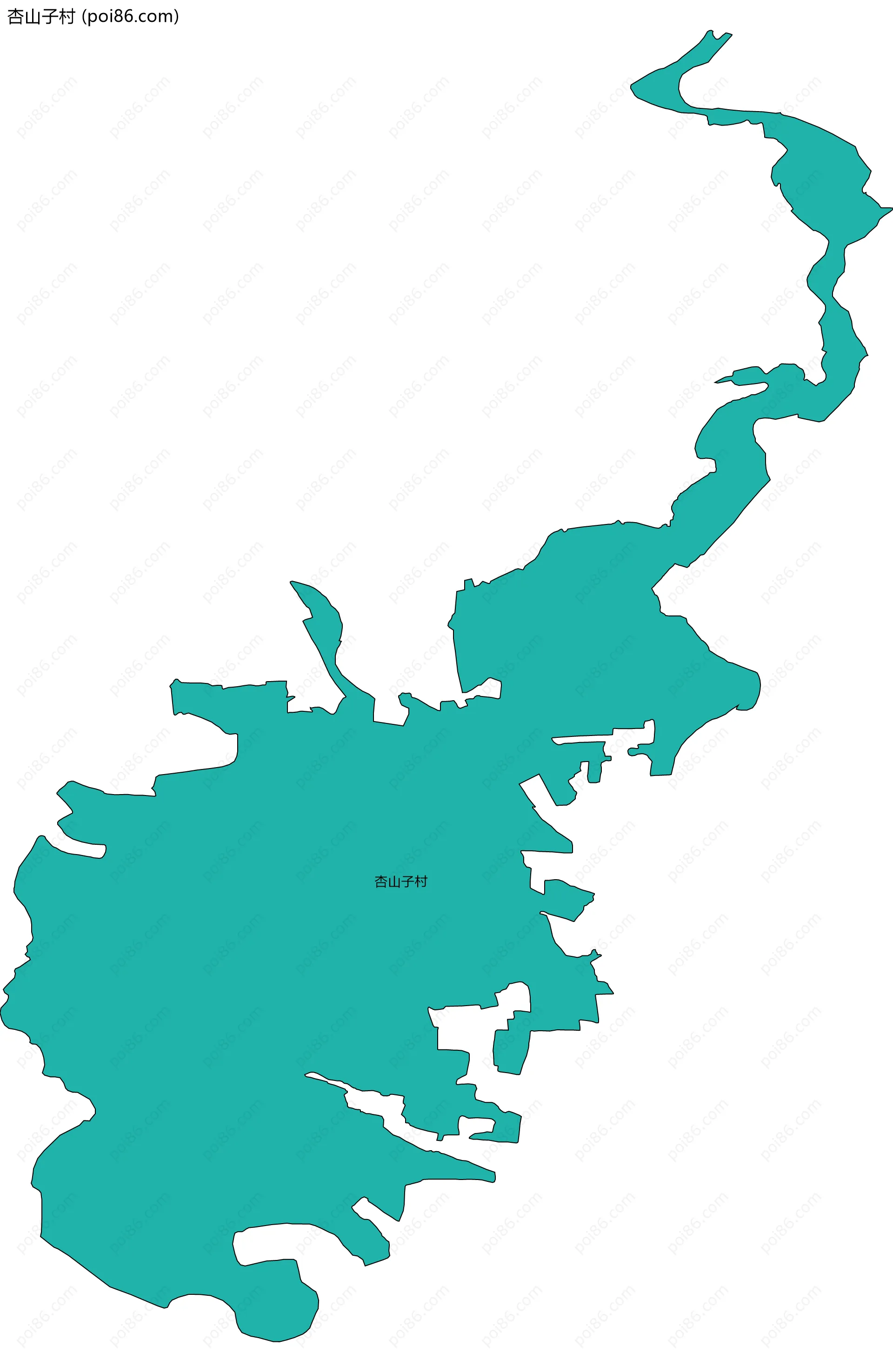 杏山子村边界地图