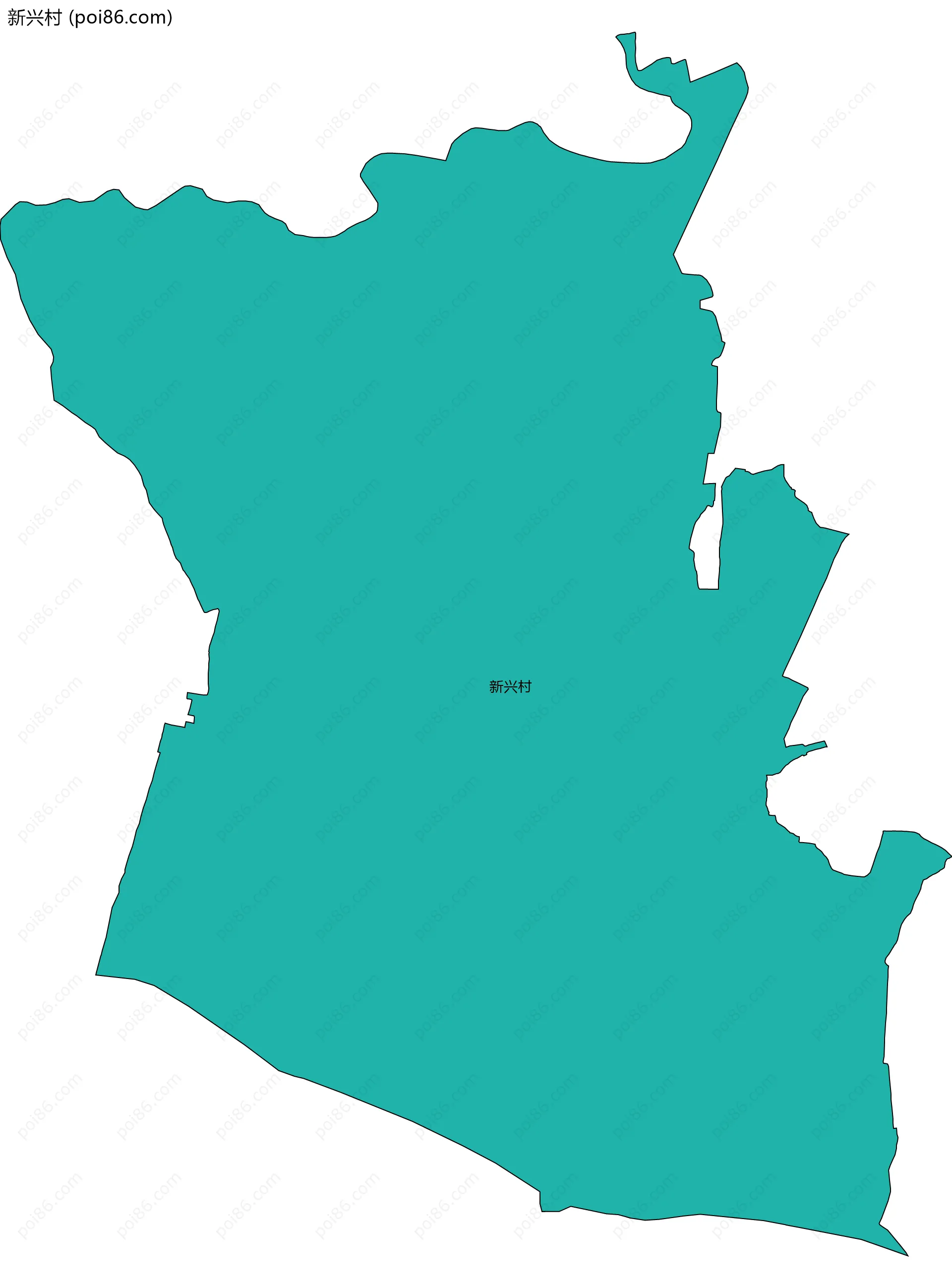 新兴村边界地图
