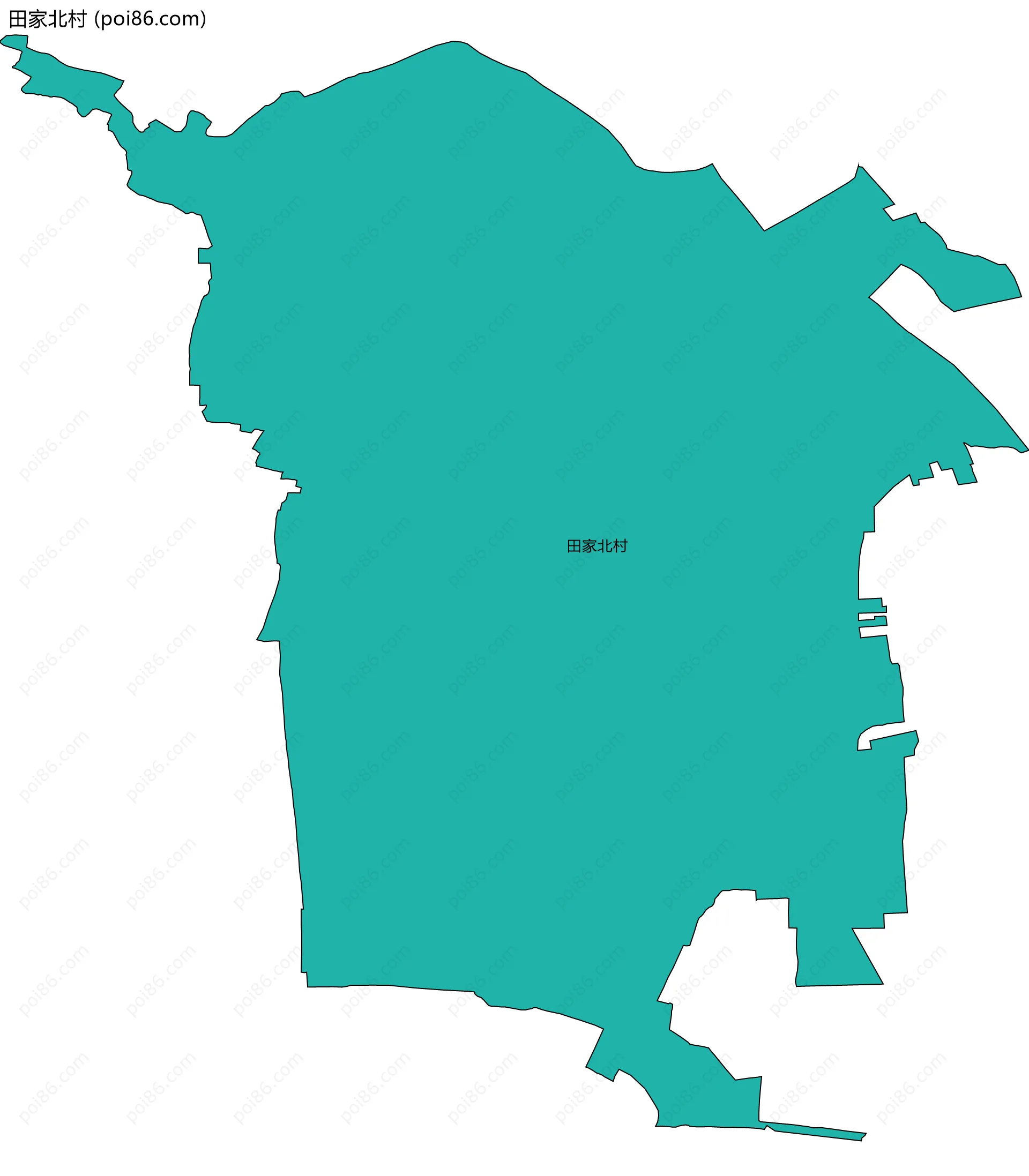 田家北村边界地图