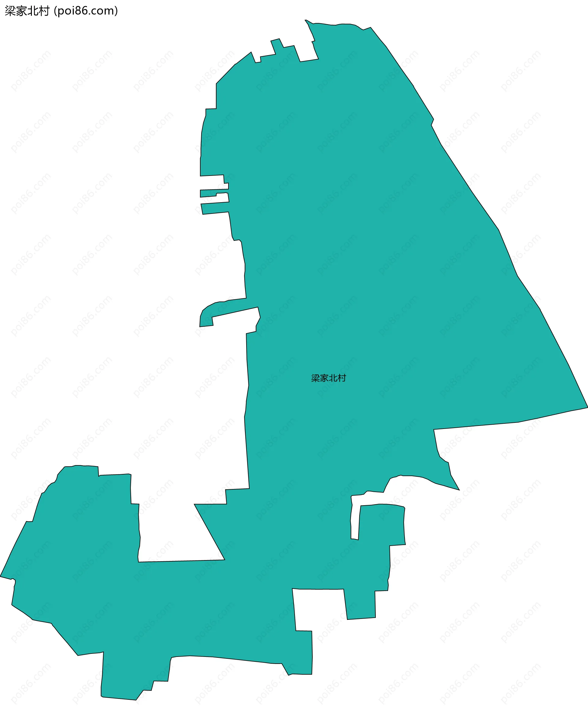 梁家北村边界地图