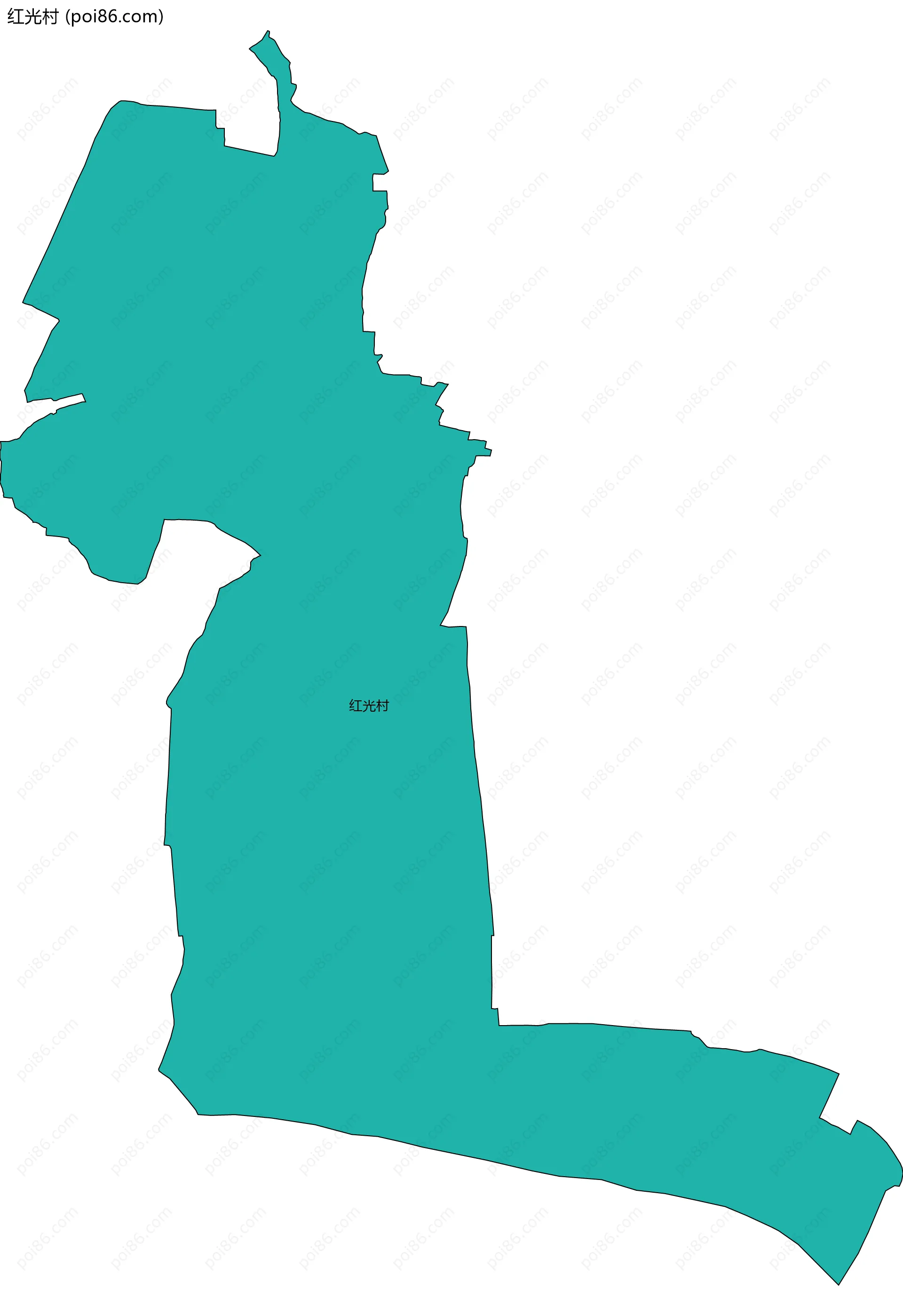 红光村边界地图