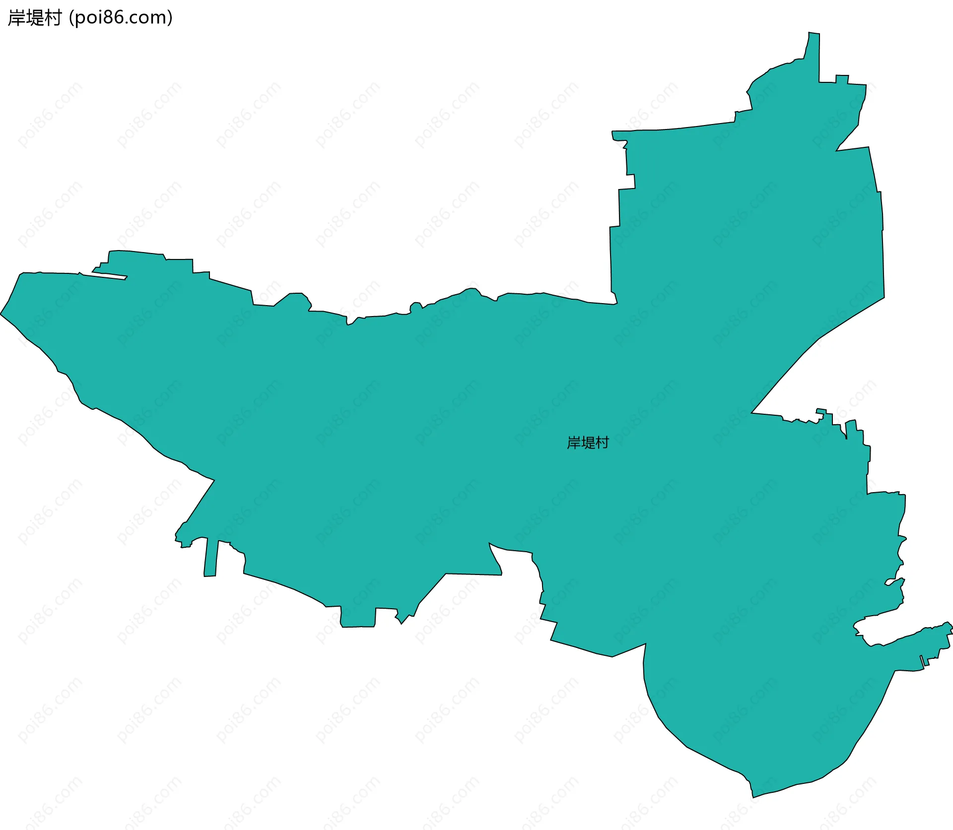 岸堤村边界地图