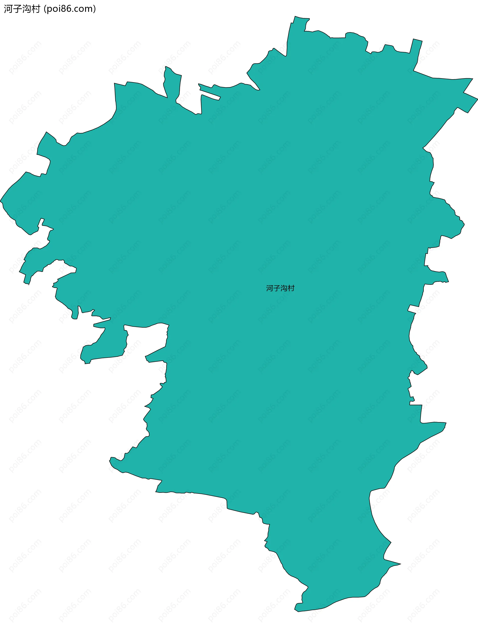 河子沟村边界地图