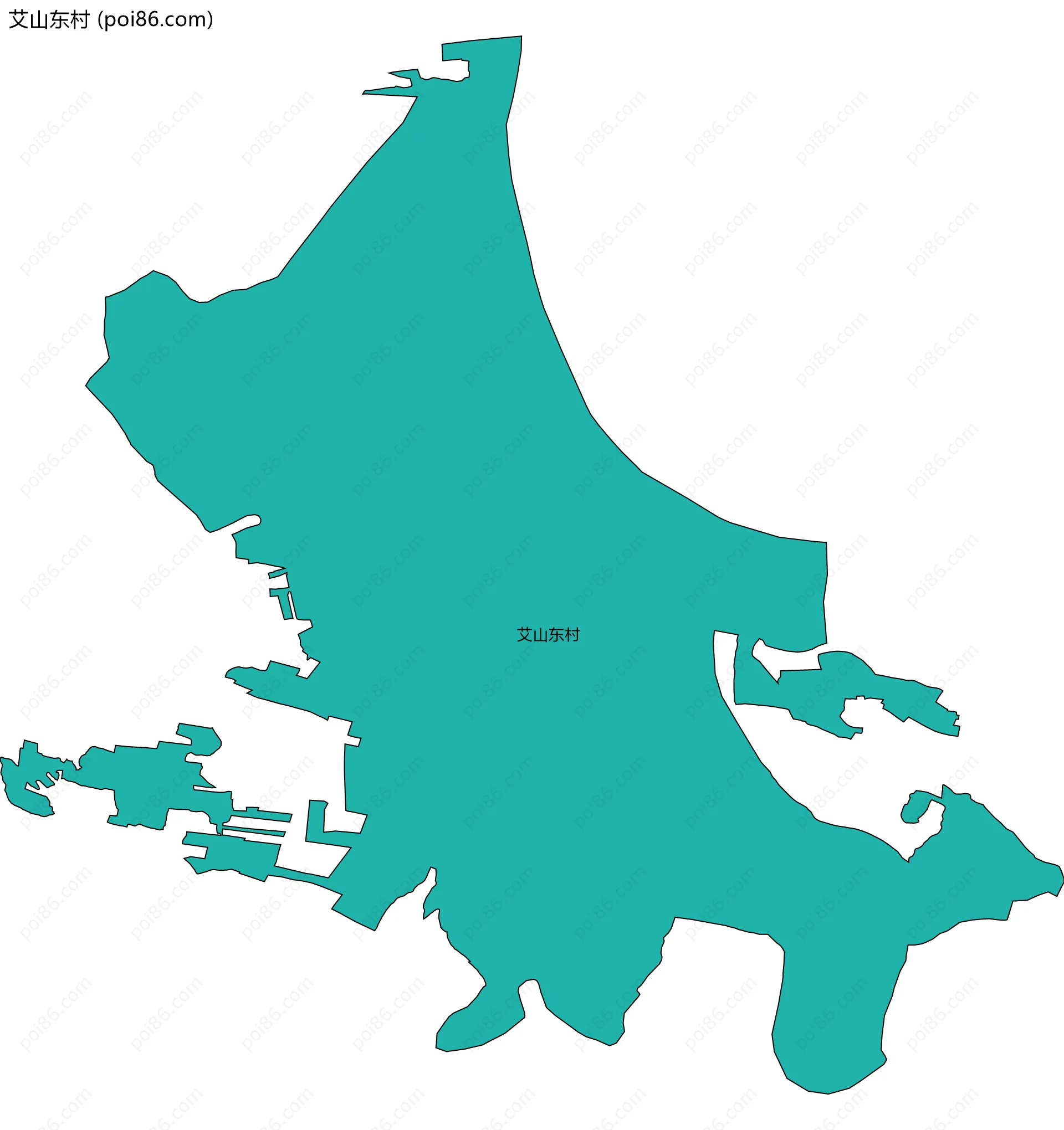 艾山东村边界地图