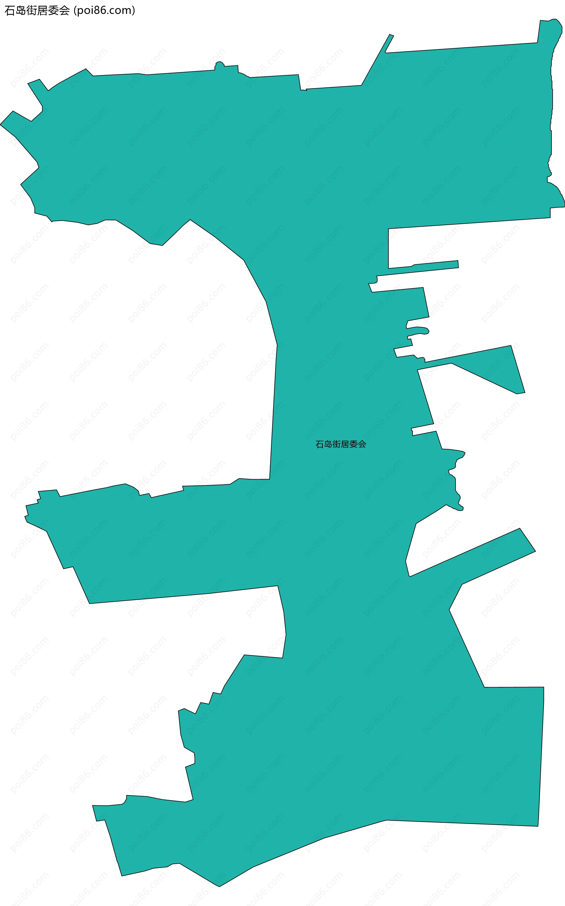 石岛街居委会边界地图
