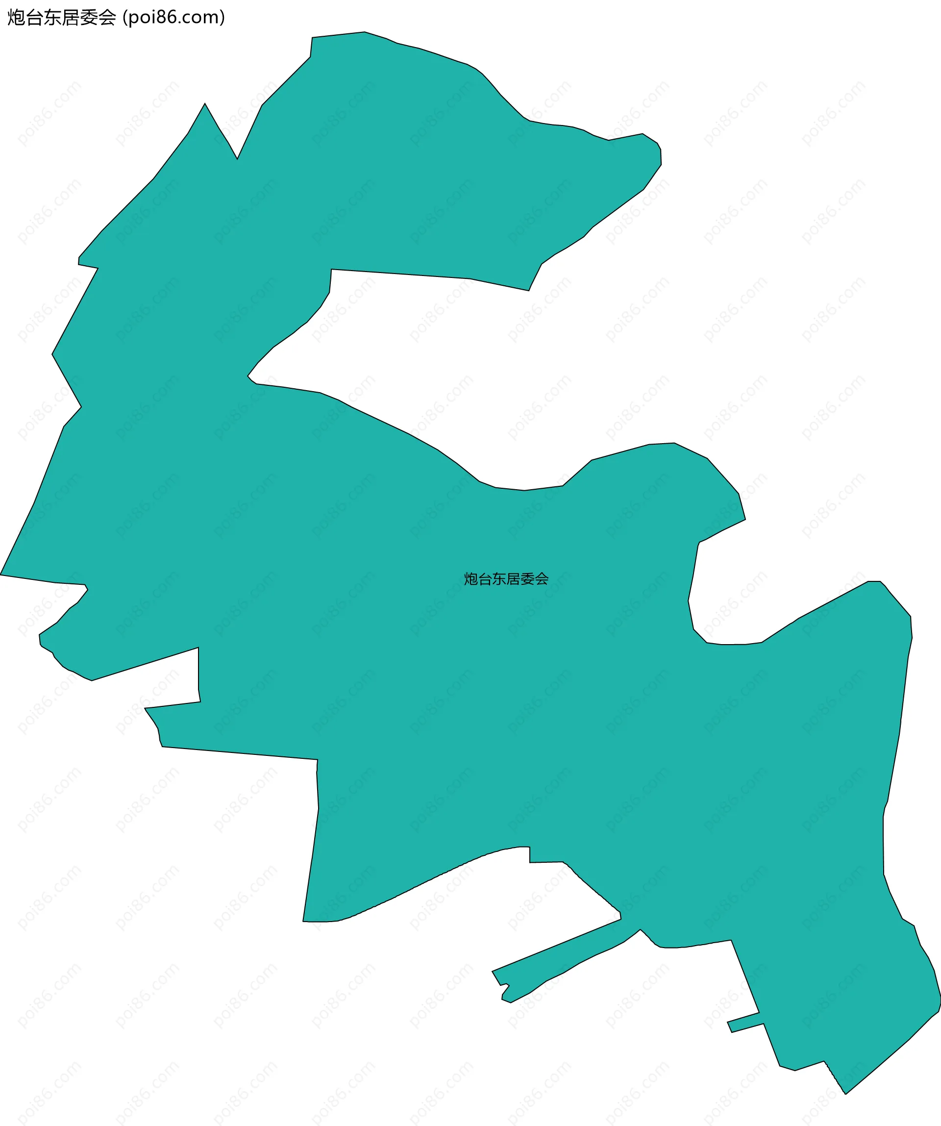 炮台东居委会边界地图