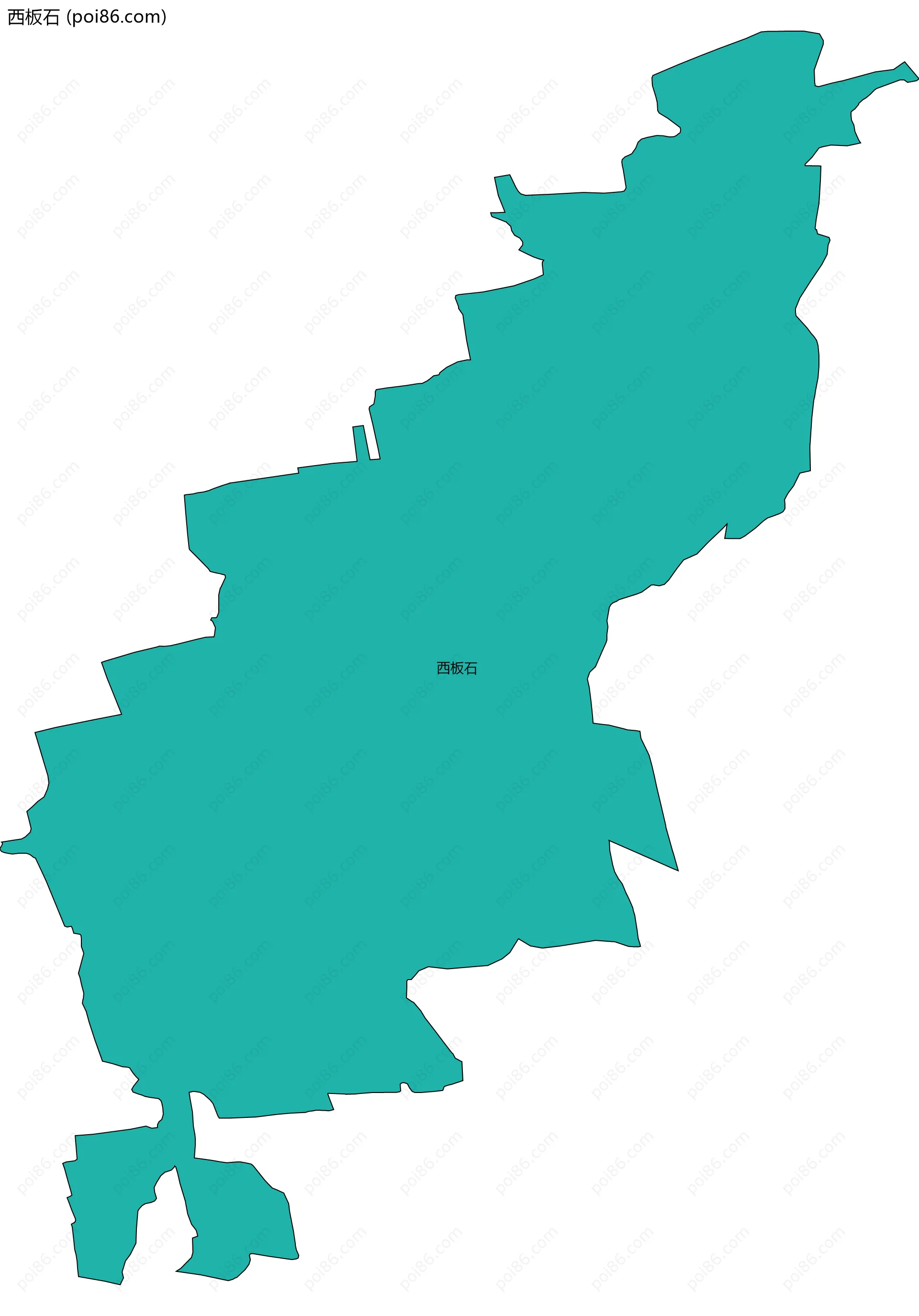 西板石边界地图