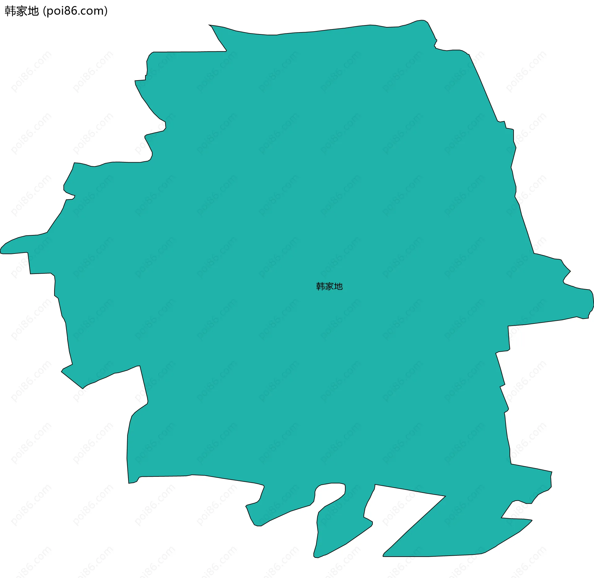 韩家地边界地图