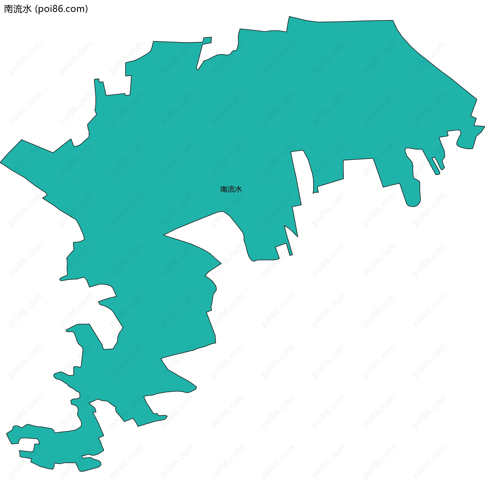 南流水边界地图