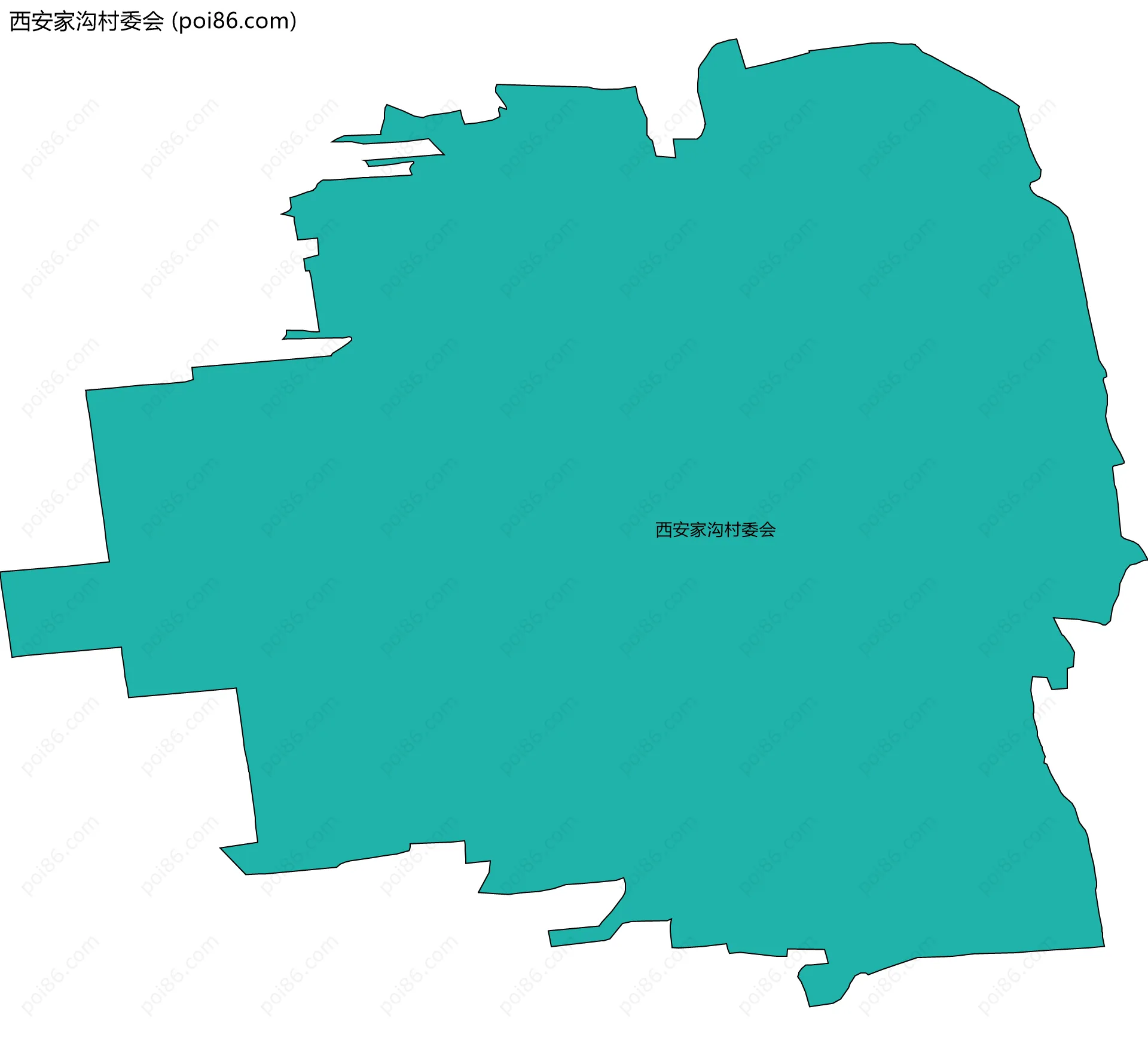 西安家沟村委会边界地图
