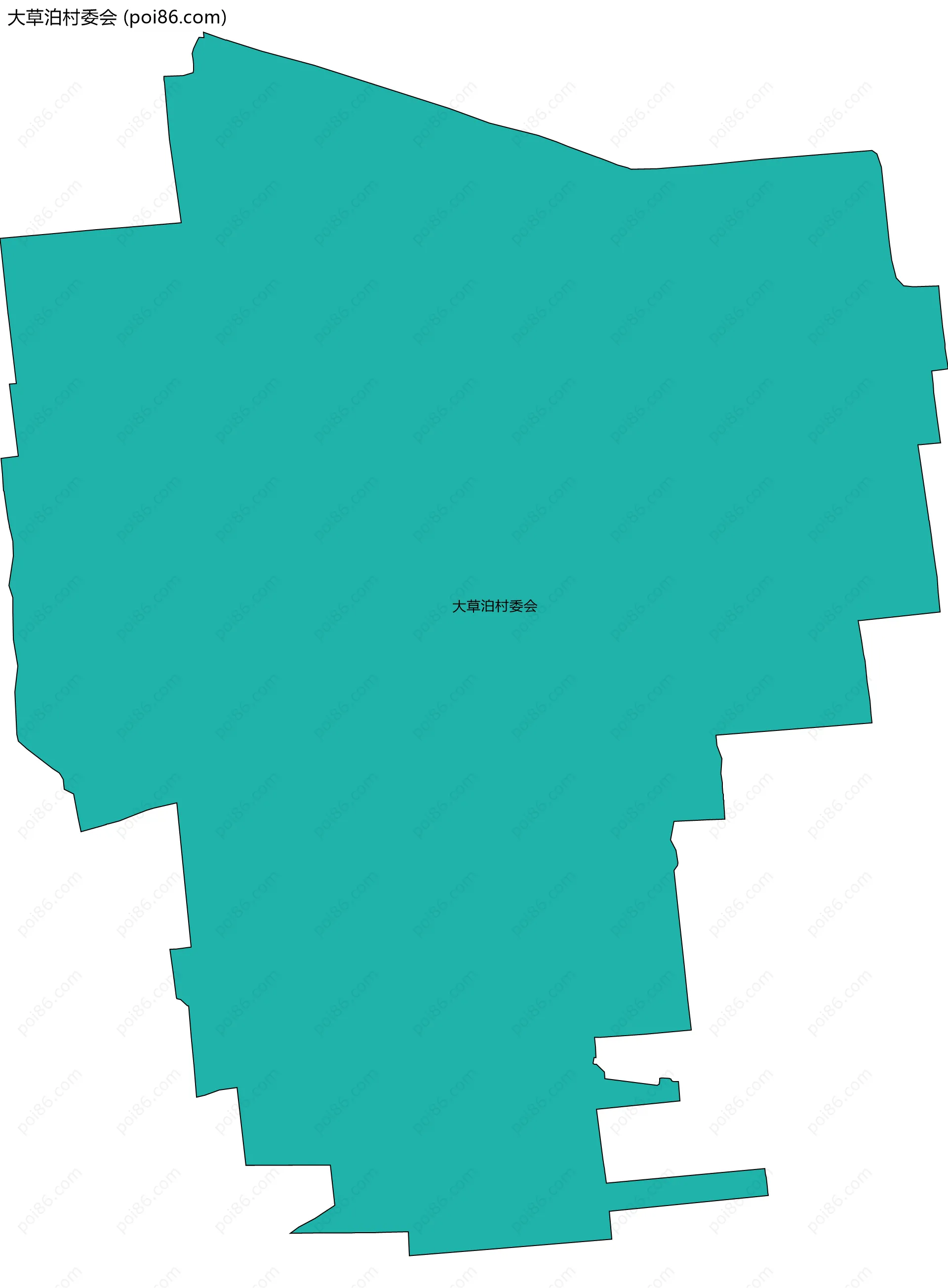 大草泊村委会边界地图