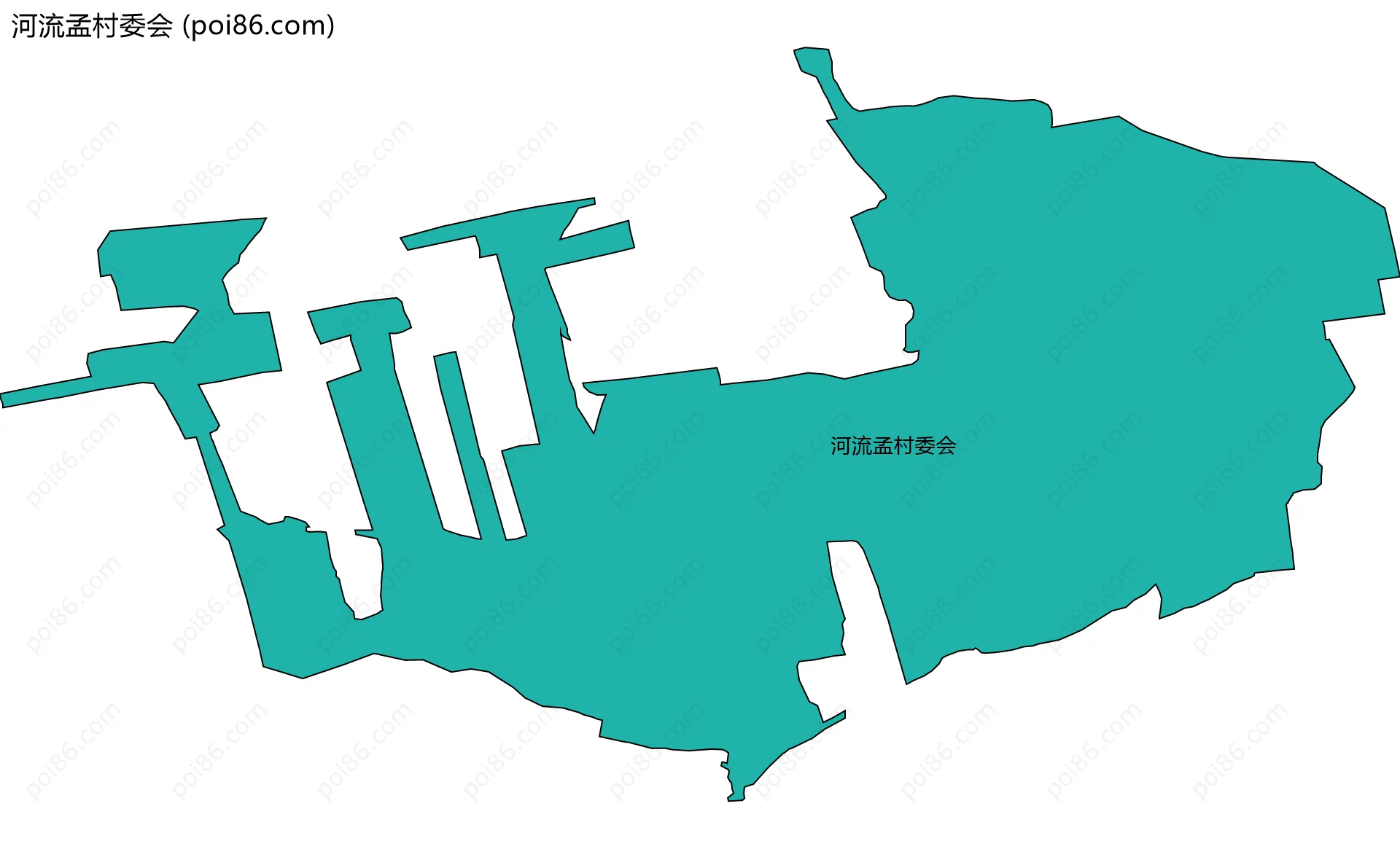 河流孟村委会边界地图