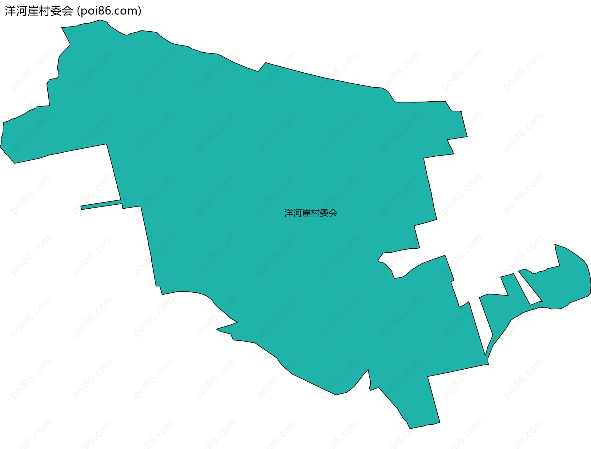 洋河崖村委会边界地图