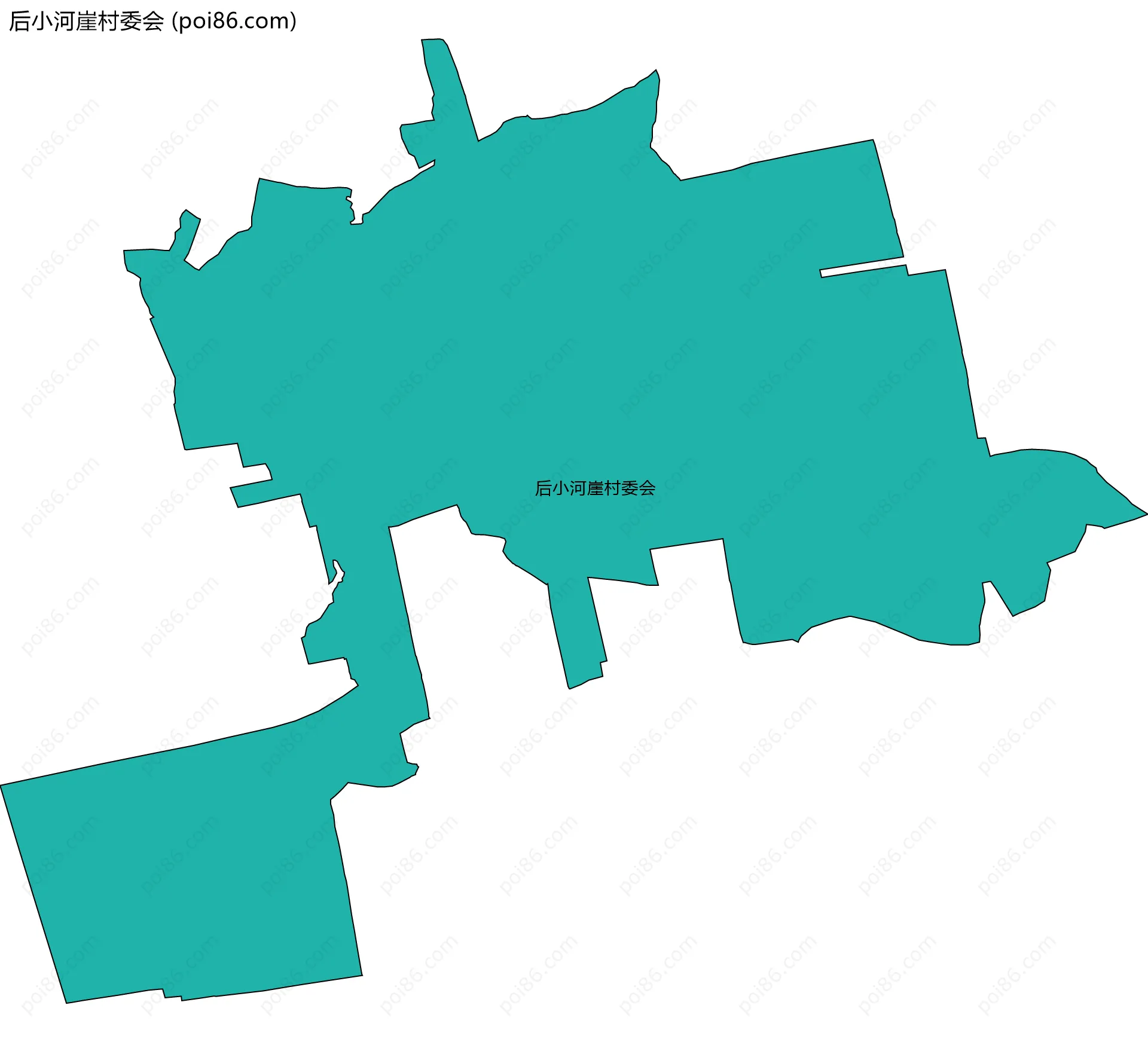 后小河崖村委会边界地图