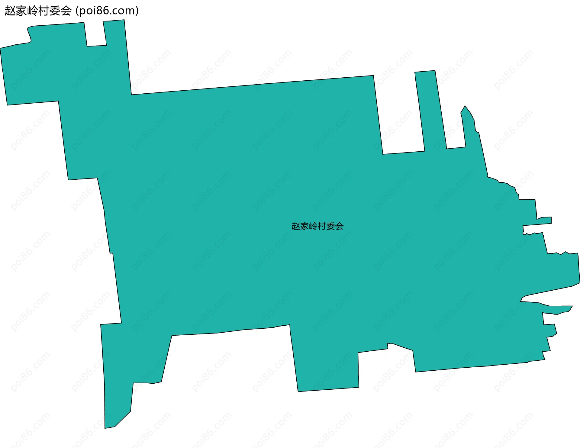 赵家岭村委会边界地图