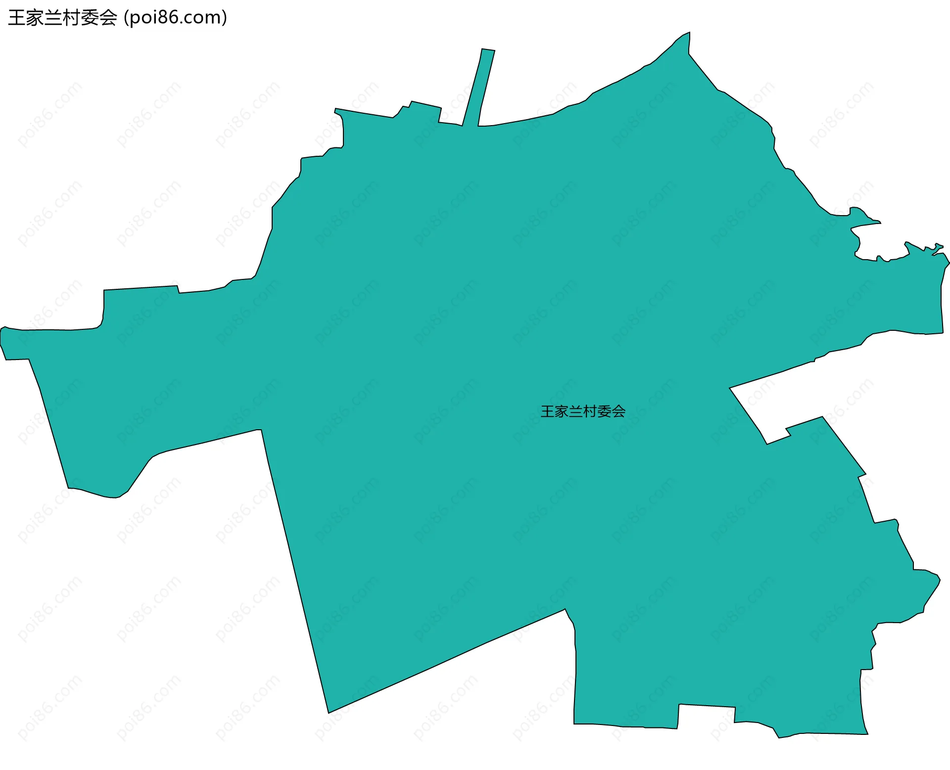 王家兰村委会边界地图