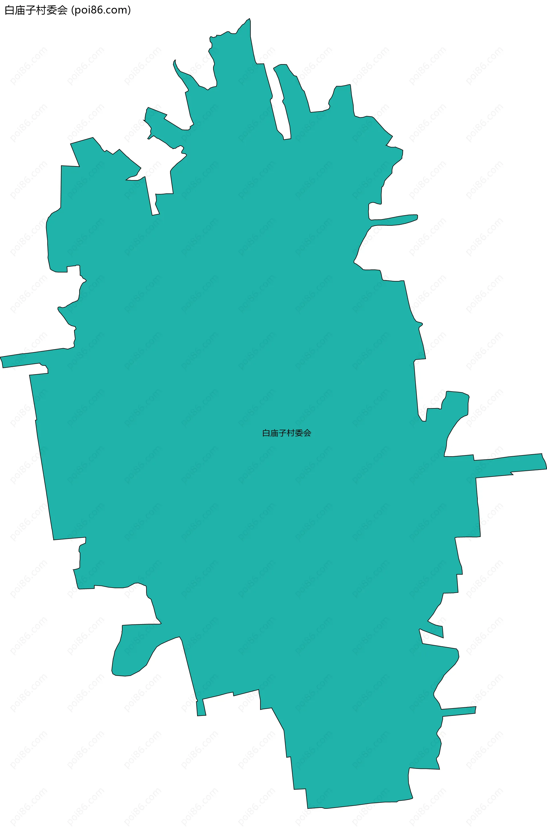 白庙子村委会边界地图