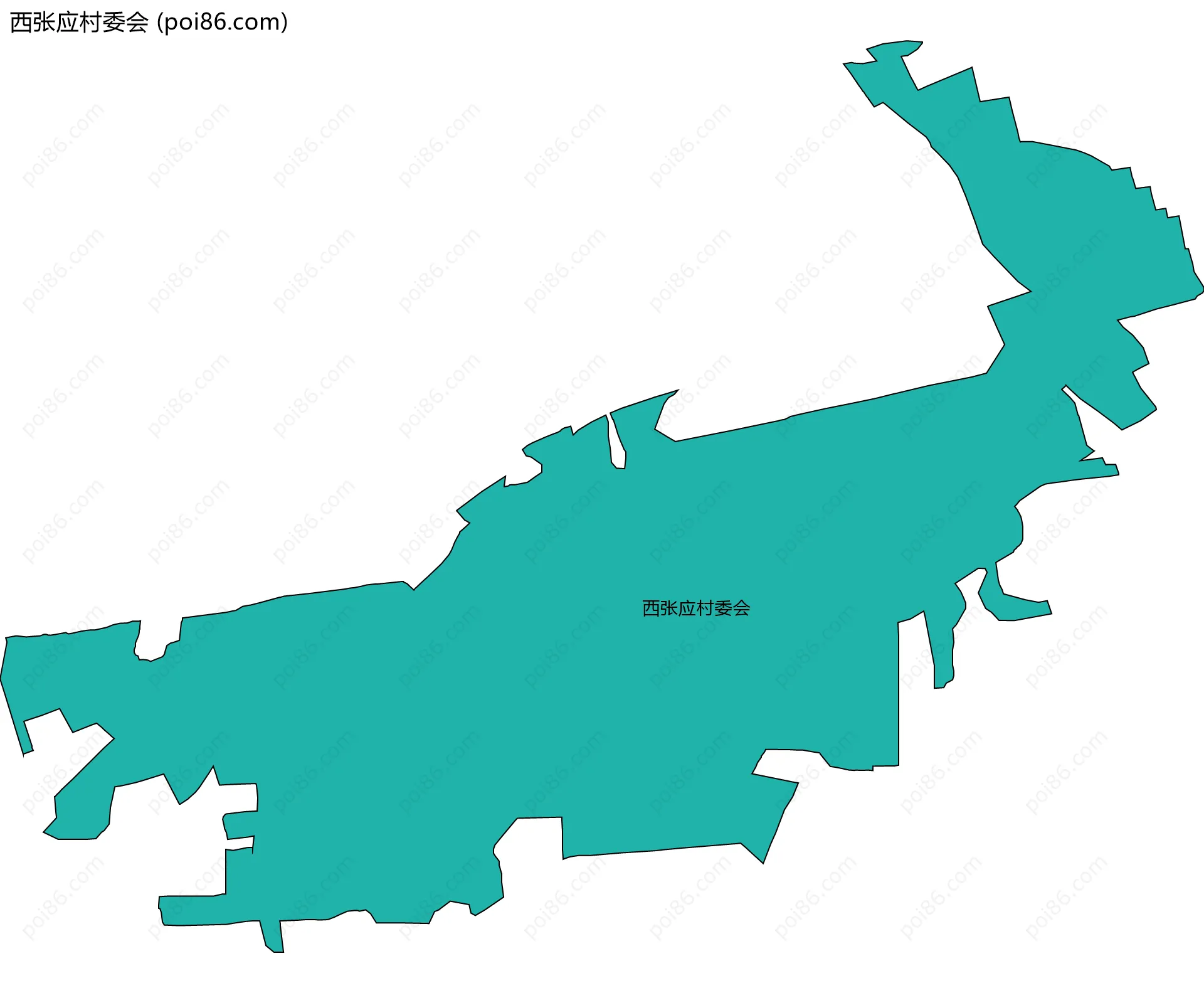西张应村委会边界地图