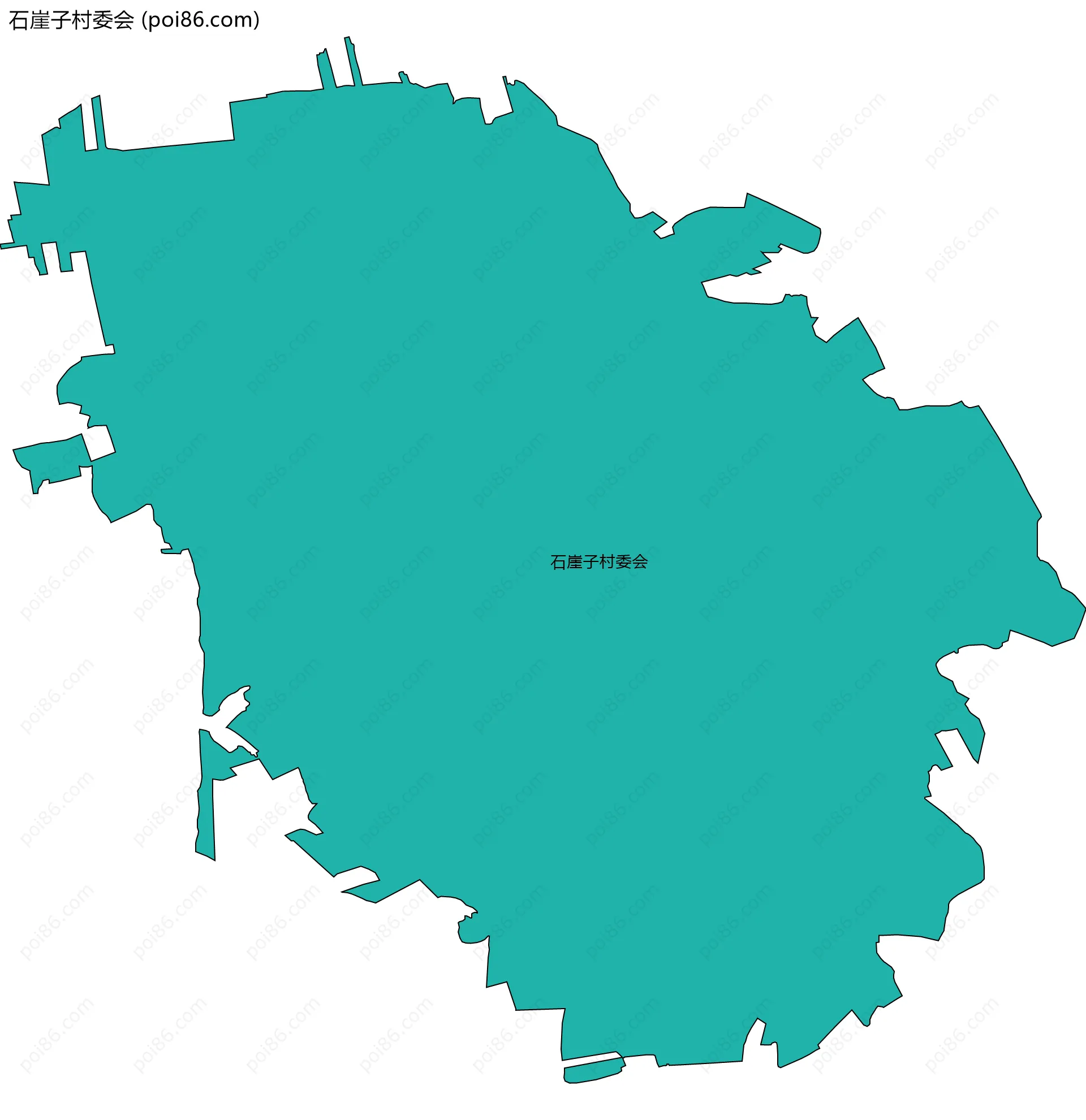 石崖子村委会边界地图