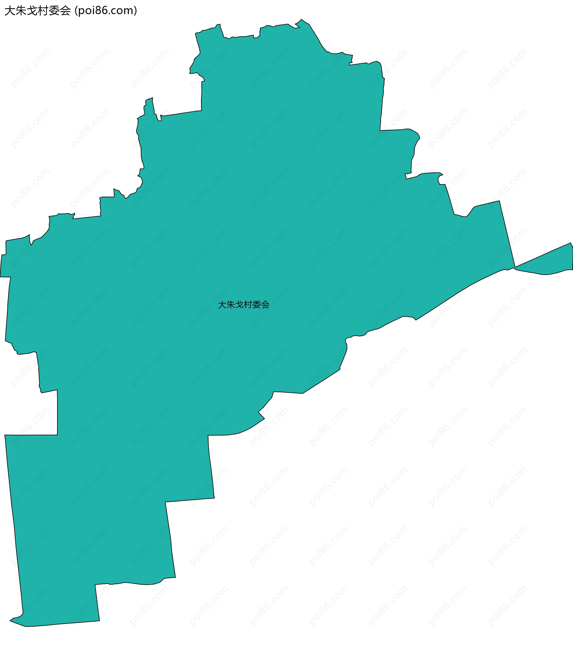 大朱戈村委会边界地图