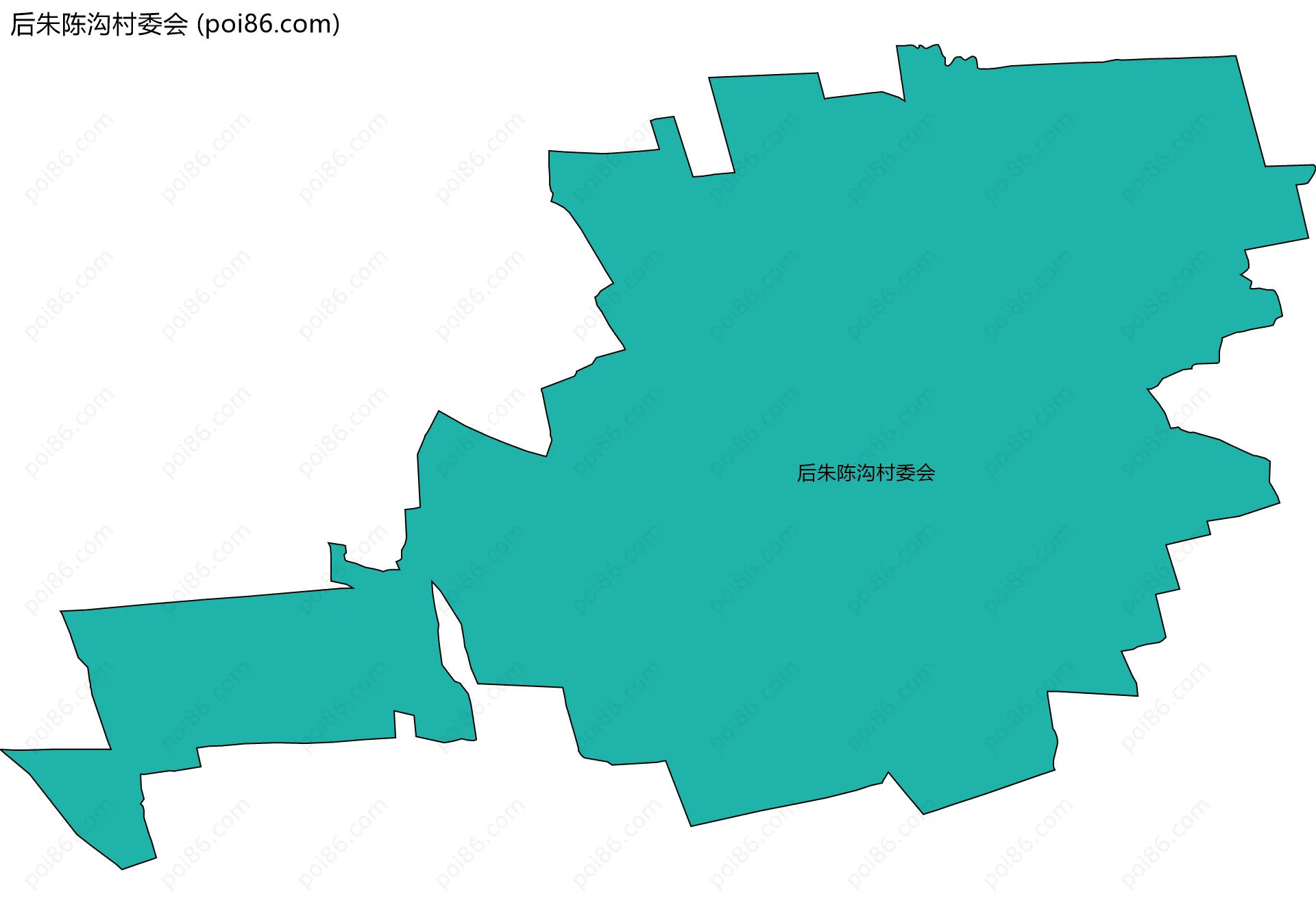 后朱陈沟村委会边界地图