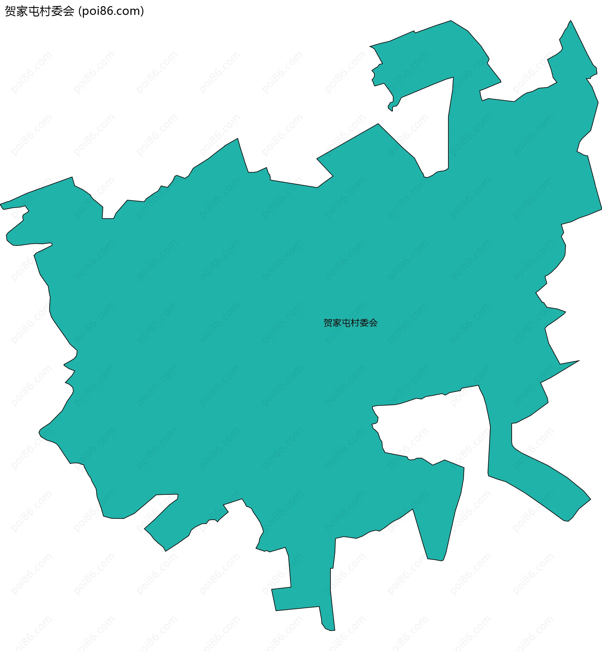 贺家屯村委会边界地图