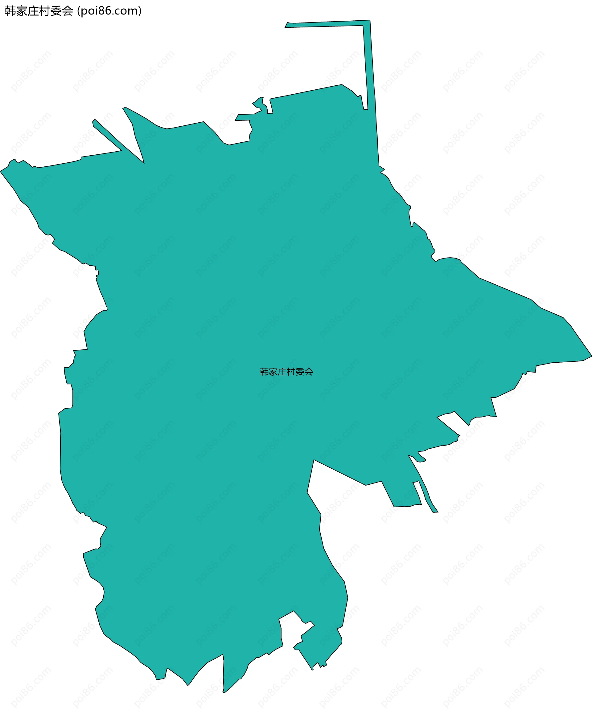 韩家庄村委会边界地图