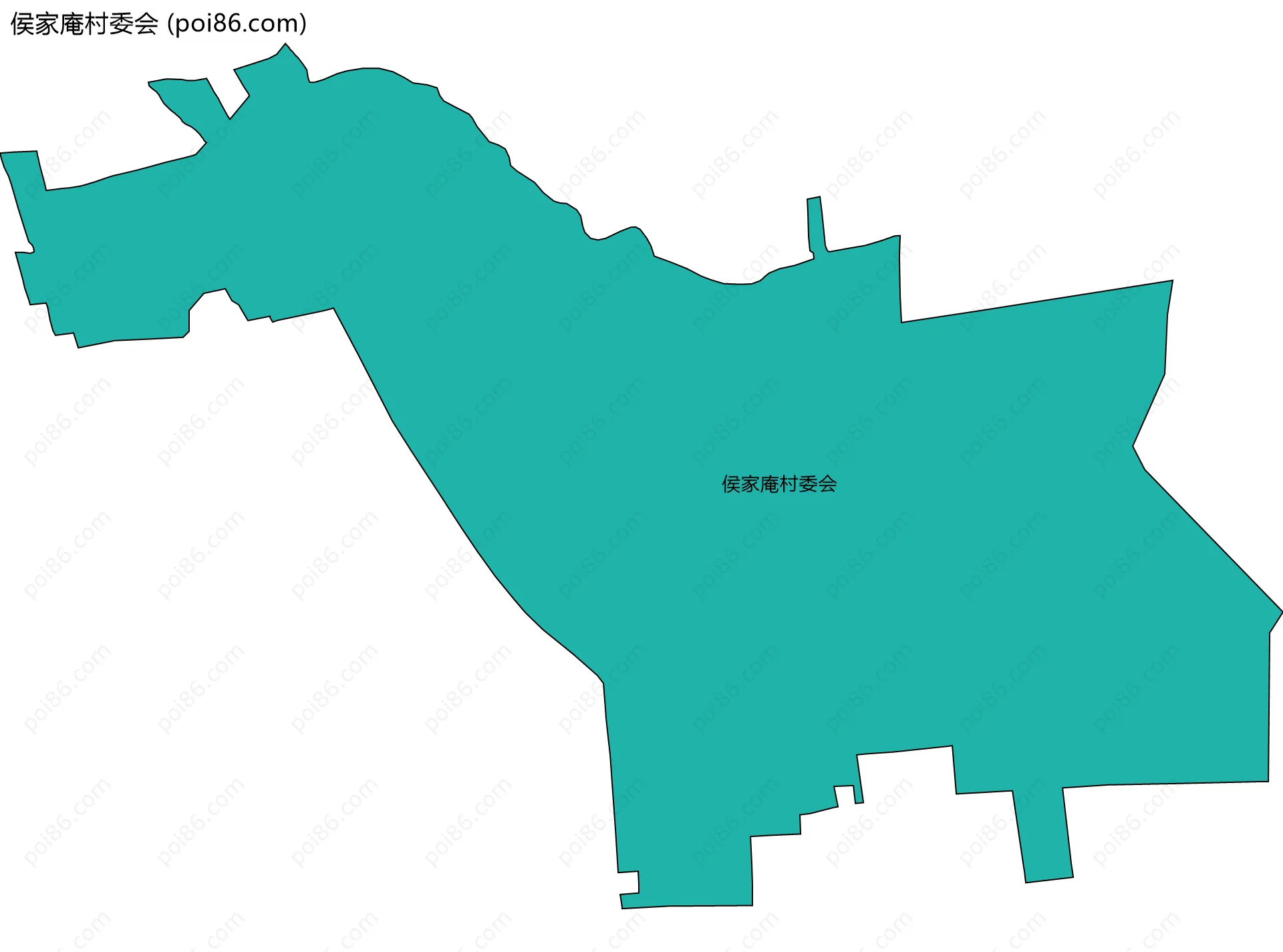 侯家庵村委会边界地图