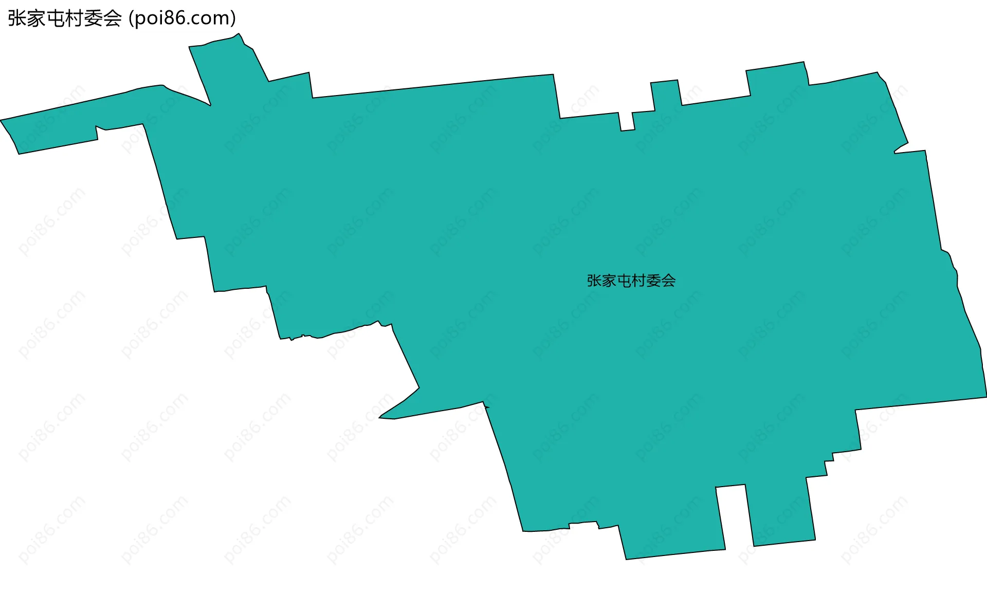 张家屯村委会边界地图