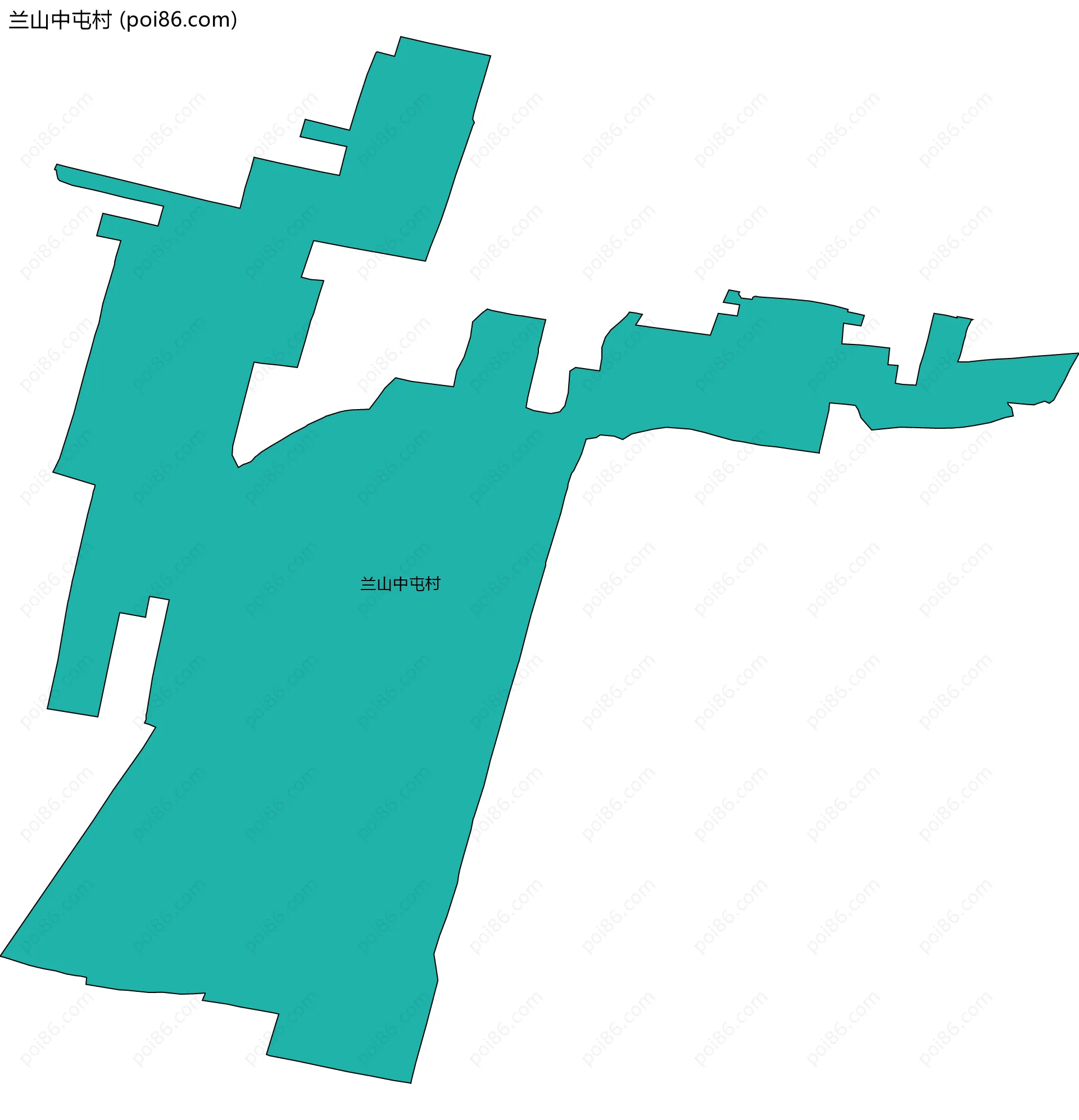 兰山中屯村边界地图